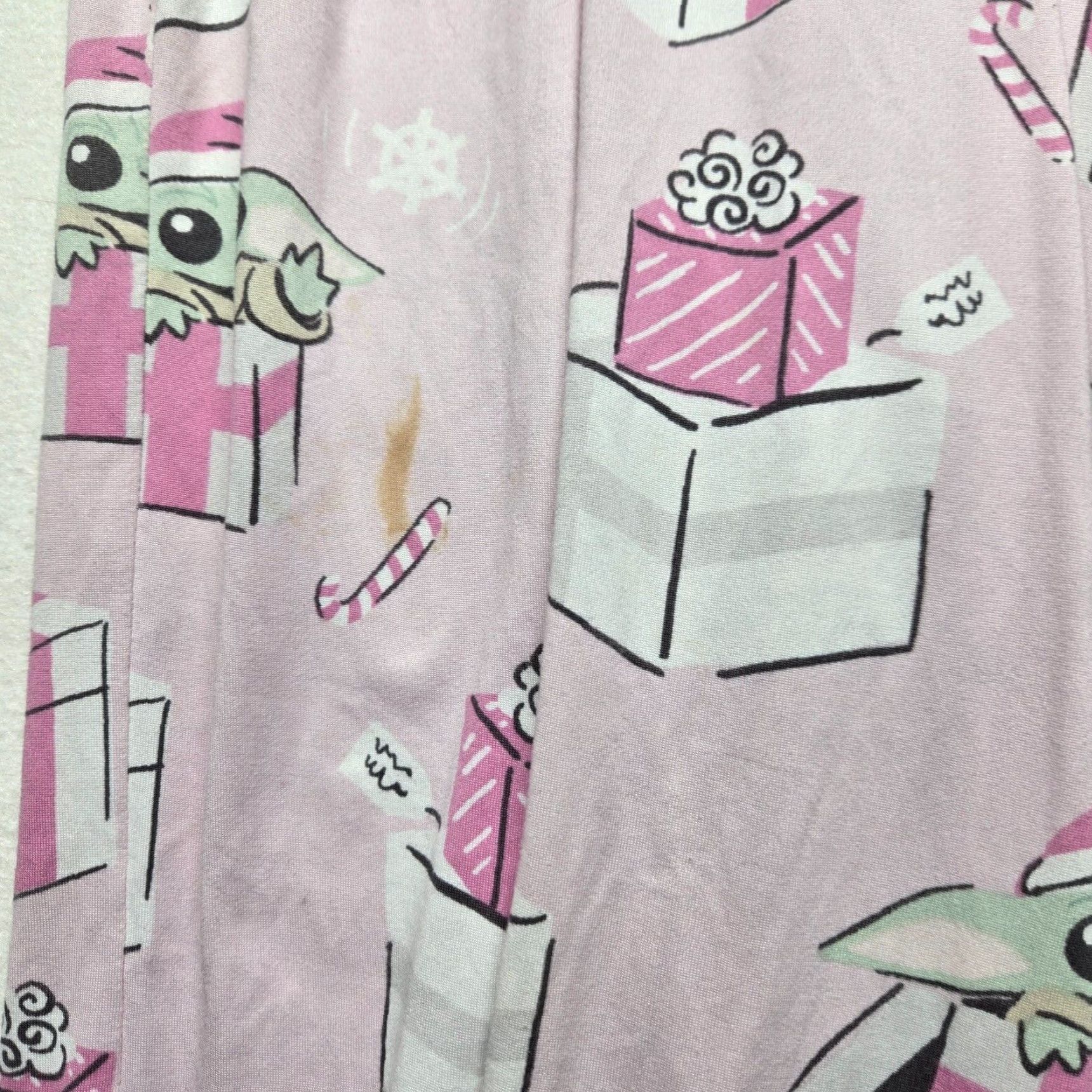 Star Wars Star Wars Pajama Pants Women L Pink Yoda The Mandalorian Sleep Jogger Pants Graphic Print Size 36" / US 14 / IT 50 - 2 Thumbnail