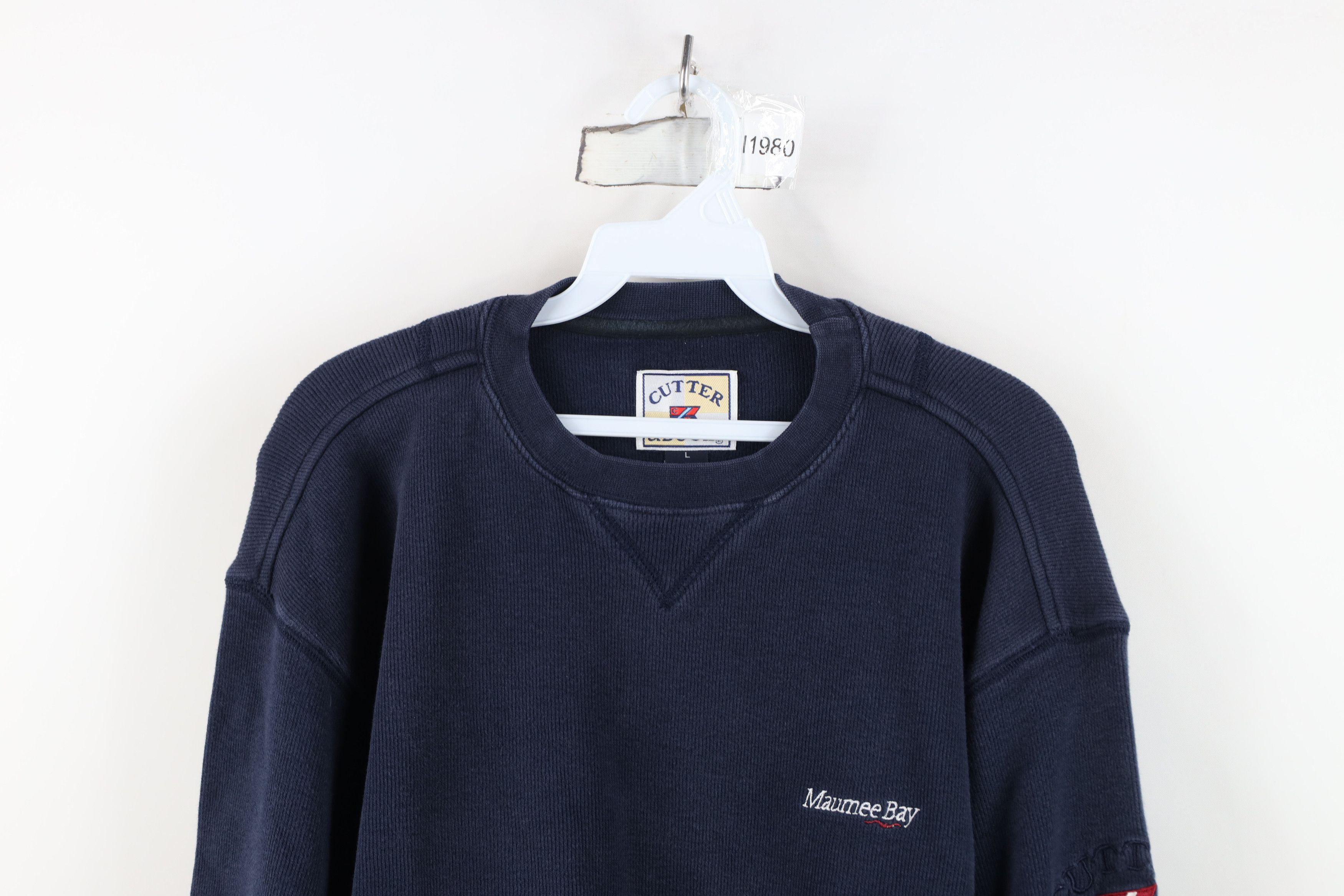 Vintage Vintage 90s Maumee Golf Ribbed Knit Sweater Blue Cotton USA Size US L / EU 52-54 / 3 - 2 Thumbnail