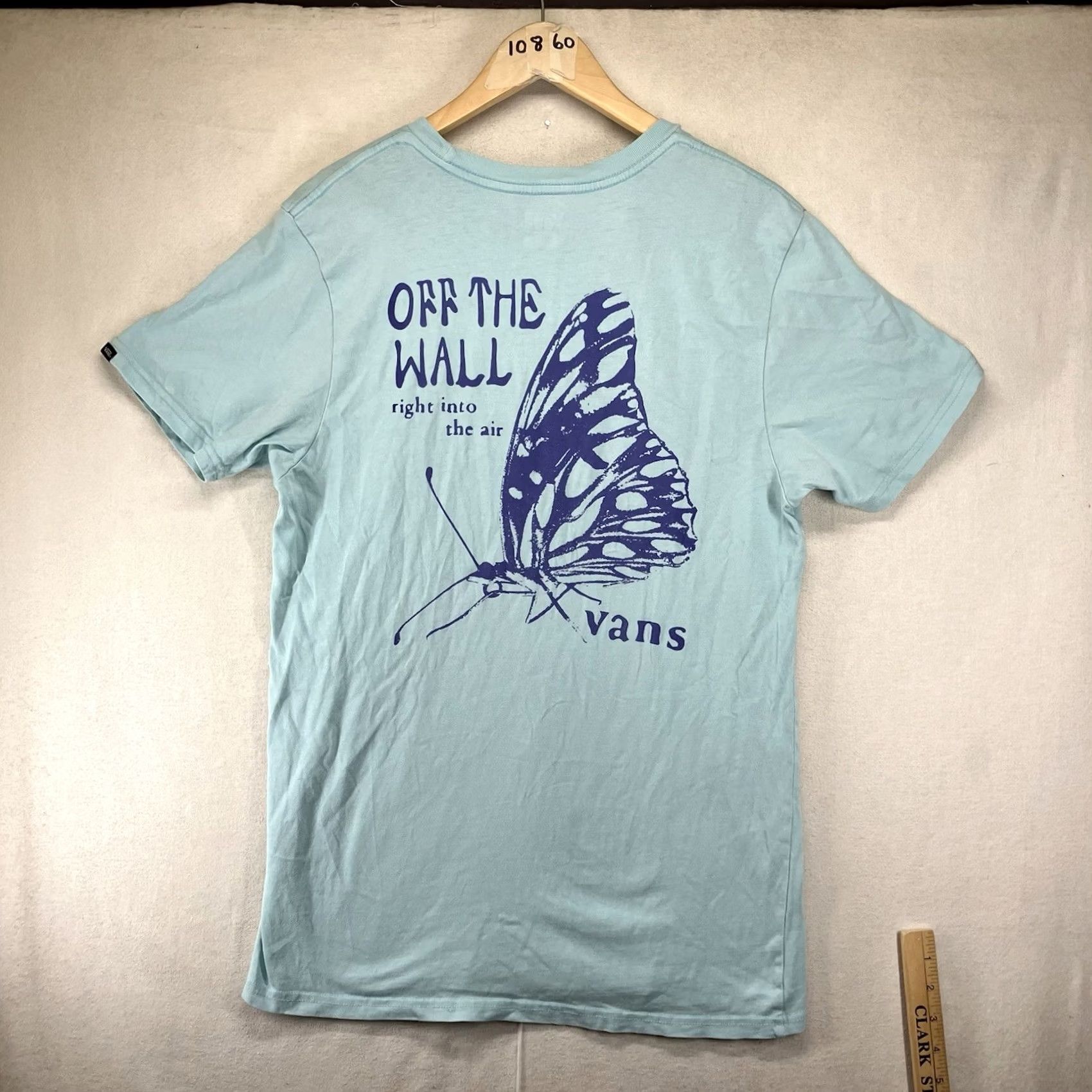 Vans Vans Off The Wall T Shirt Mens Slim Blue Butterfly Graphic Print Crew Neck Short Sleeve 2020-2029 Cotton Jersey Lightweight Breathable Size US M / EU 48-50 / 2 - 2 Thumbnail
