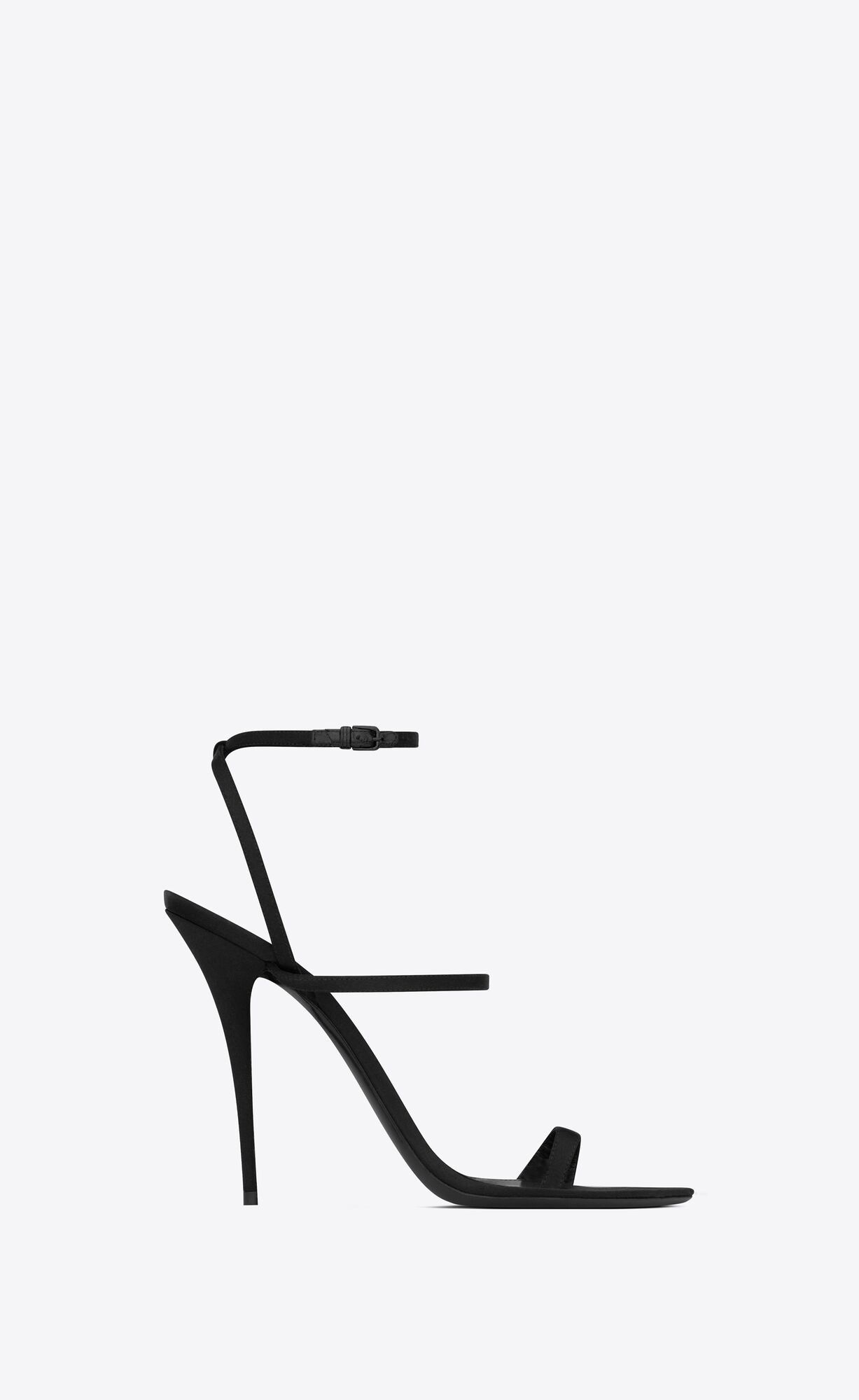 Saint Laurent Paris o1s1wg111024 Dive Sandals in Crepe Satin in Black Size US 7 / IT 37 - 1 Thumbnail