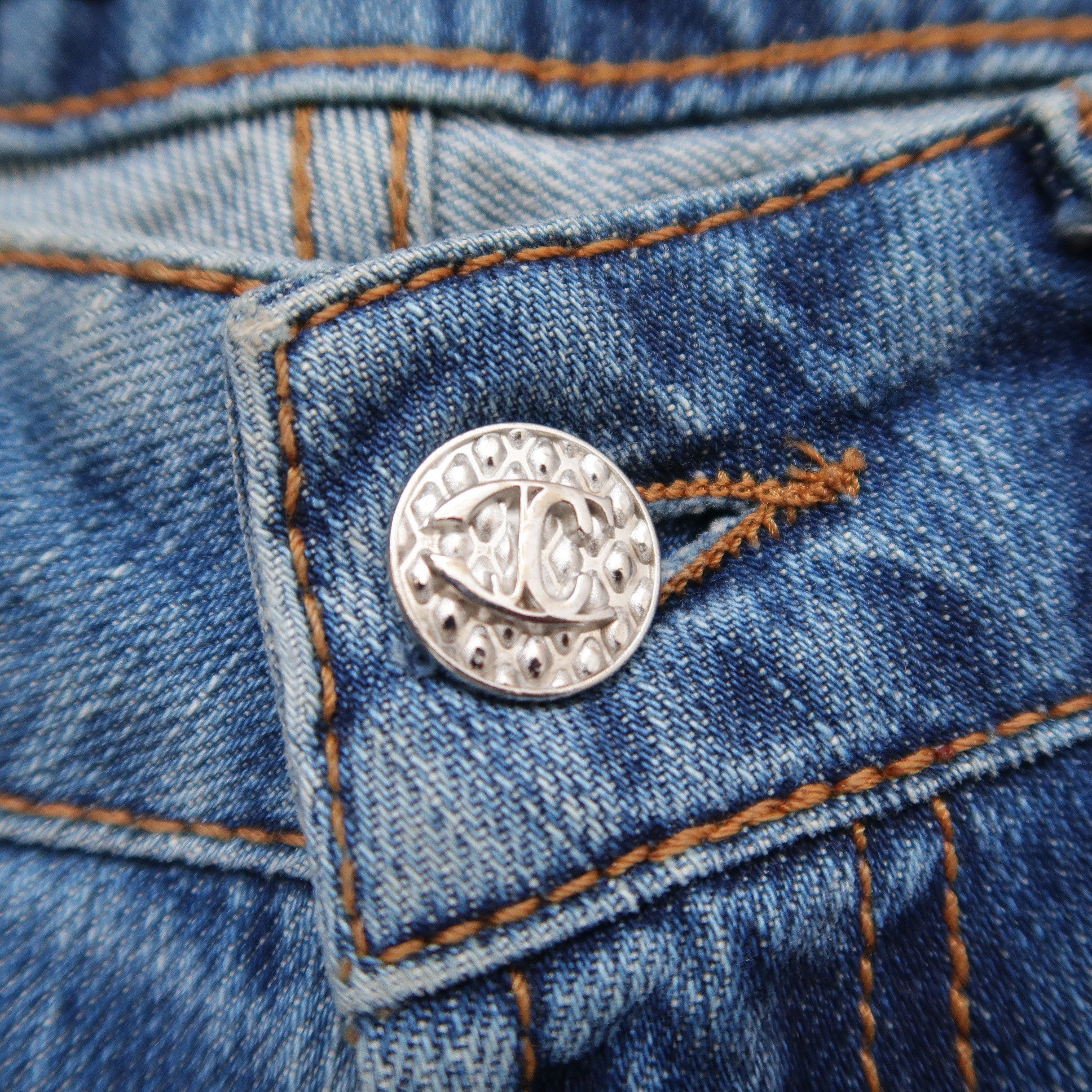 Just Cavalli Just Cavalli Distressed Patchwork Denim like Hedi Slimane Size US 29 - 4 Thumbnail