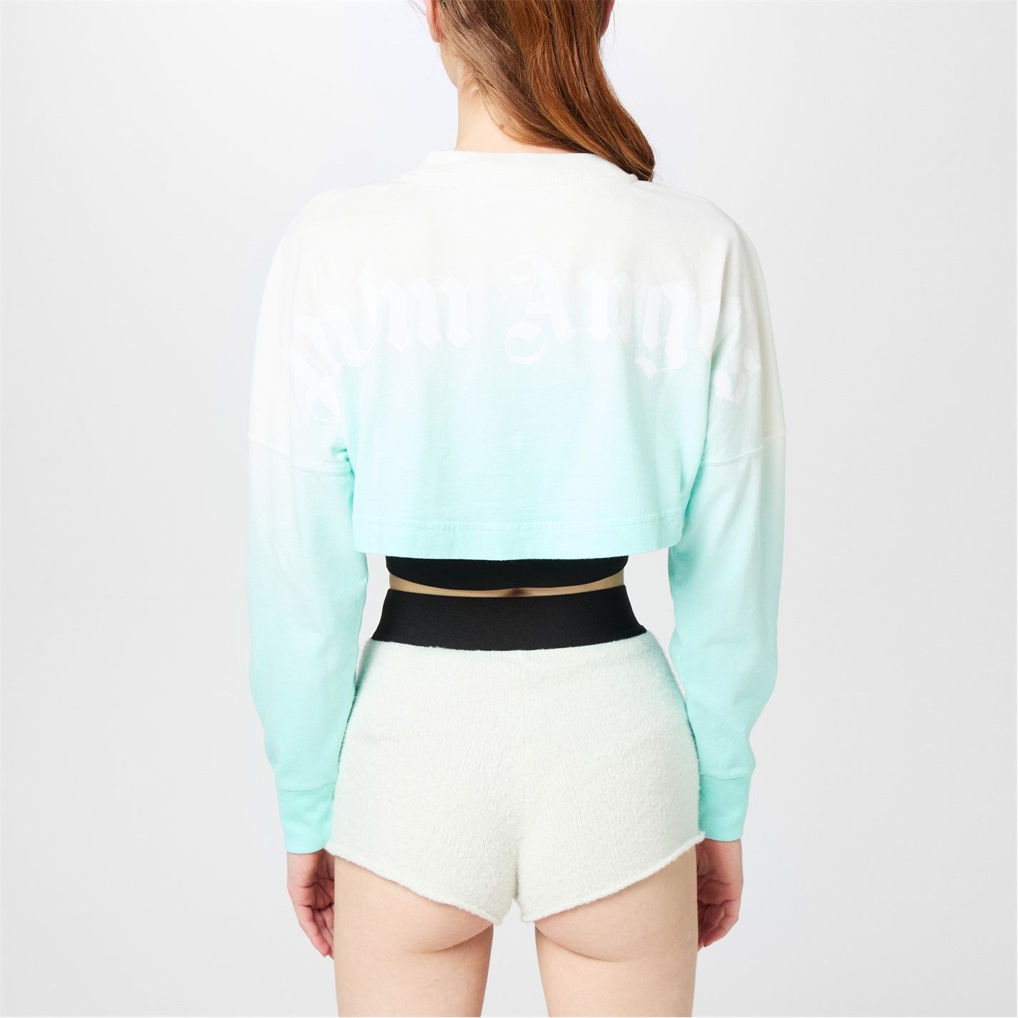 Palm Angels o1g2r1mq0325 Gradient Cropped Overlogo T-Shirt in Light Blue Size XL / US 12-14 / IT 48-50 - 5 Thumbnail