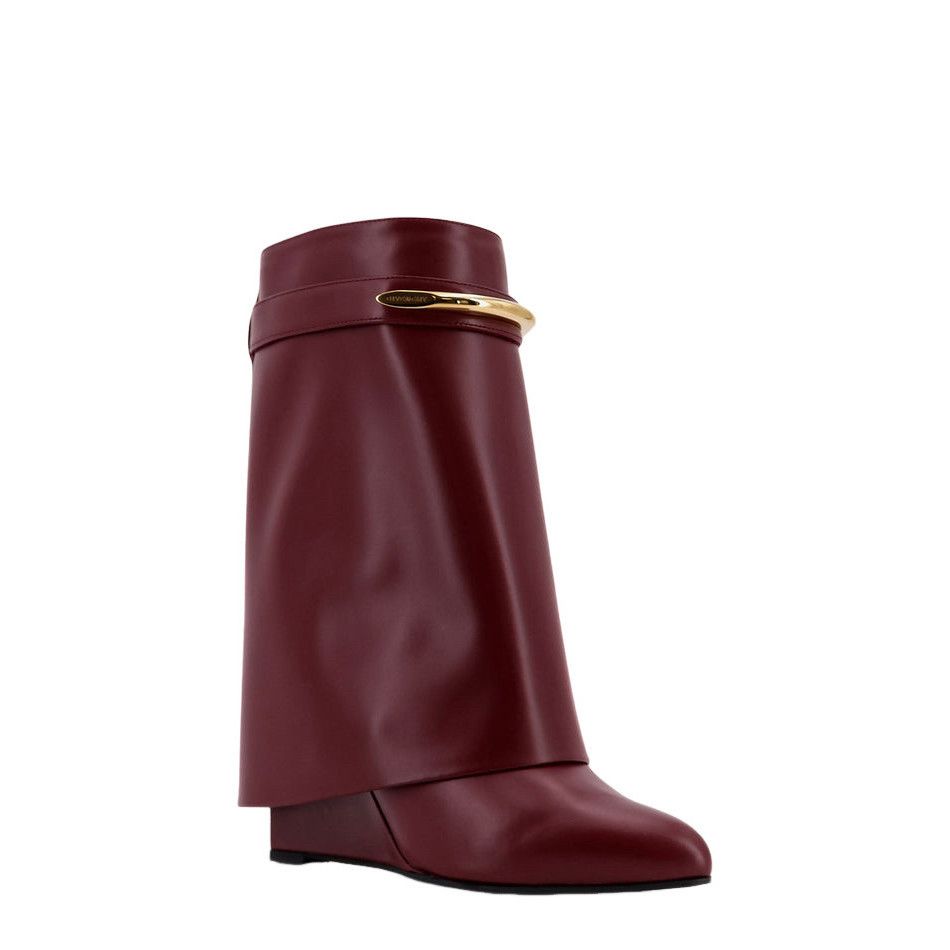 GIVENCHY Shark $2120 Burgundy 95mm Ankle Boots New & Authent