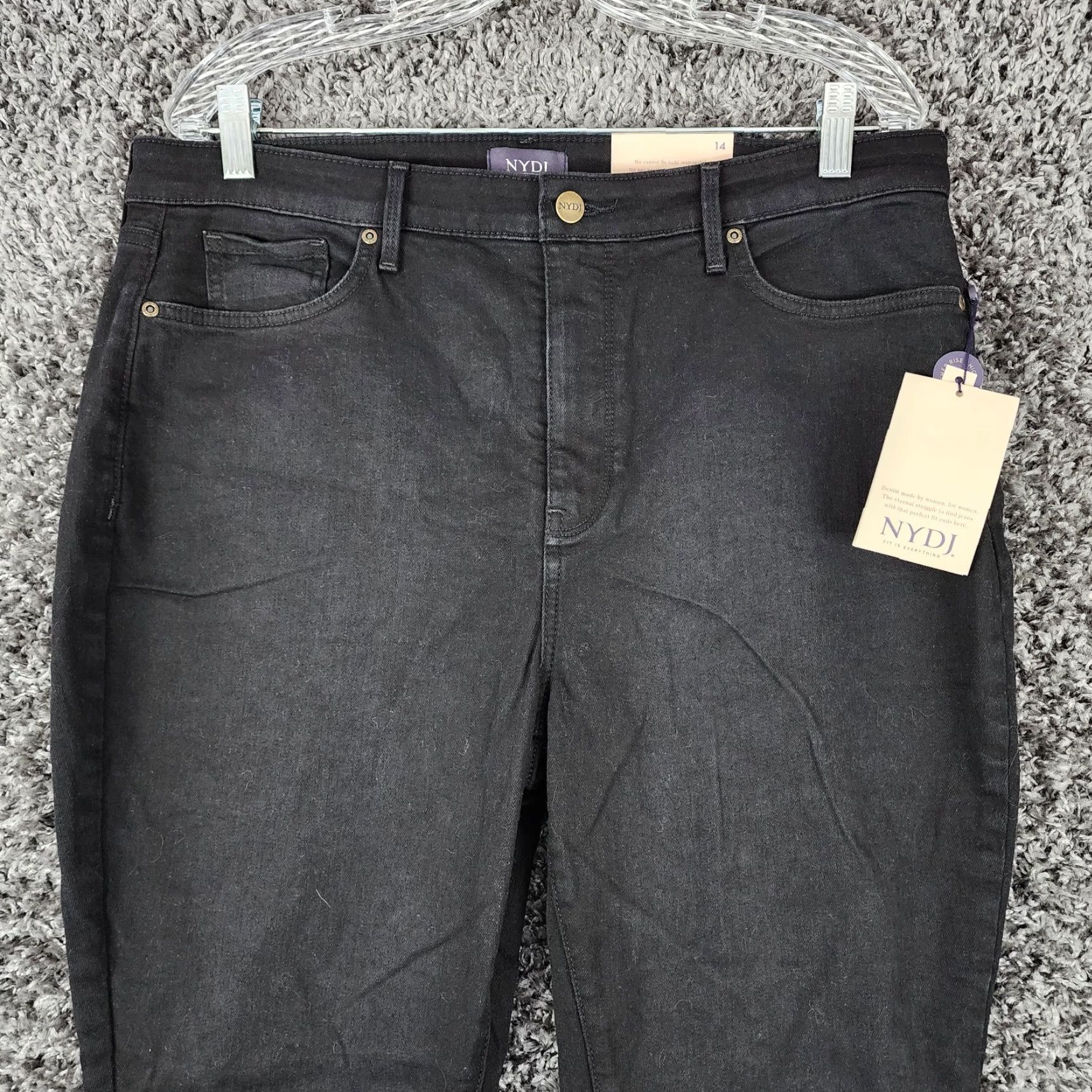 NYDJ NYDJ Womens Skinny Jeans High Rise Black Size 14 Size 36" / US 14 / IT 50 - 2 Thumbnail