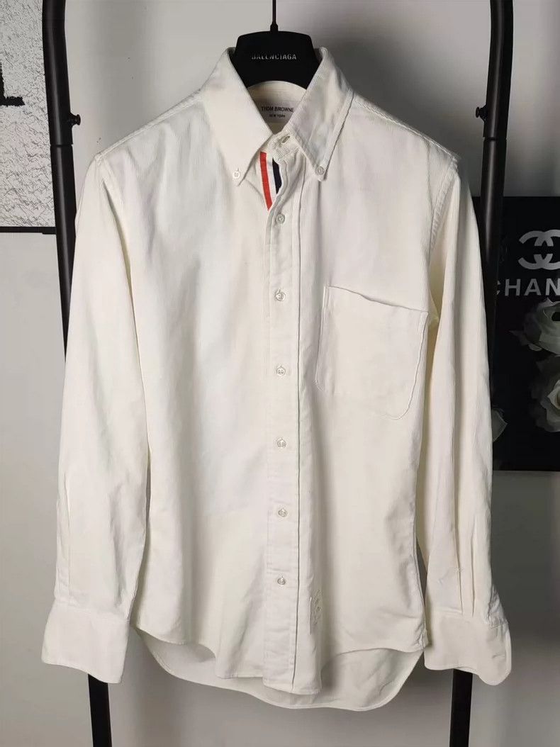 Thom Browne Thom Browne White Rainbow Stripe Shirt - dmc Size US M / EU 48-50 / 2 - 1 Thumbnail