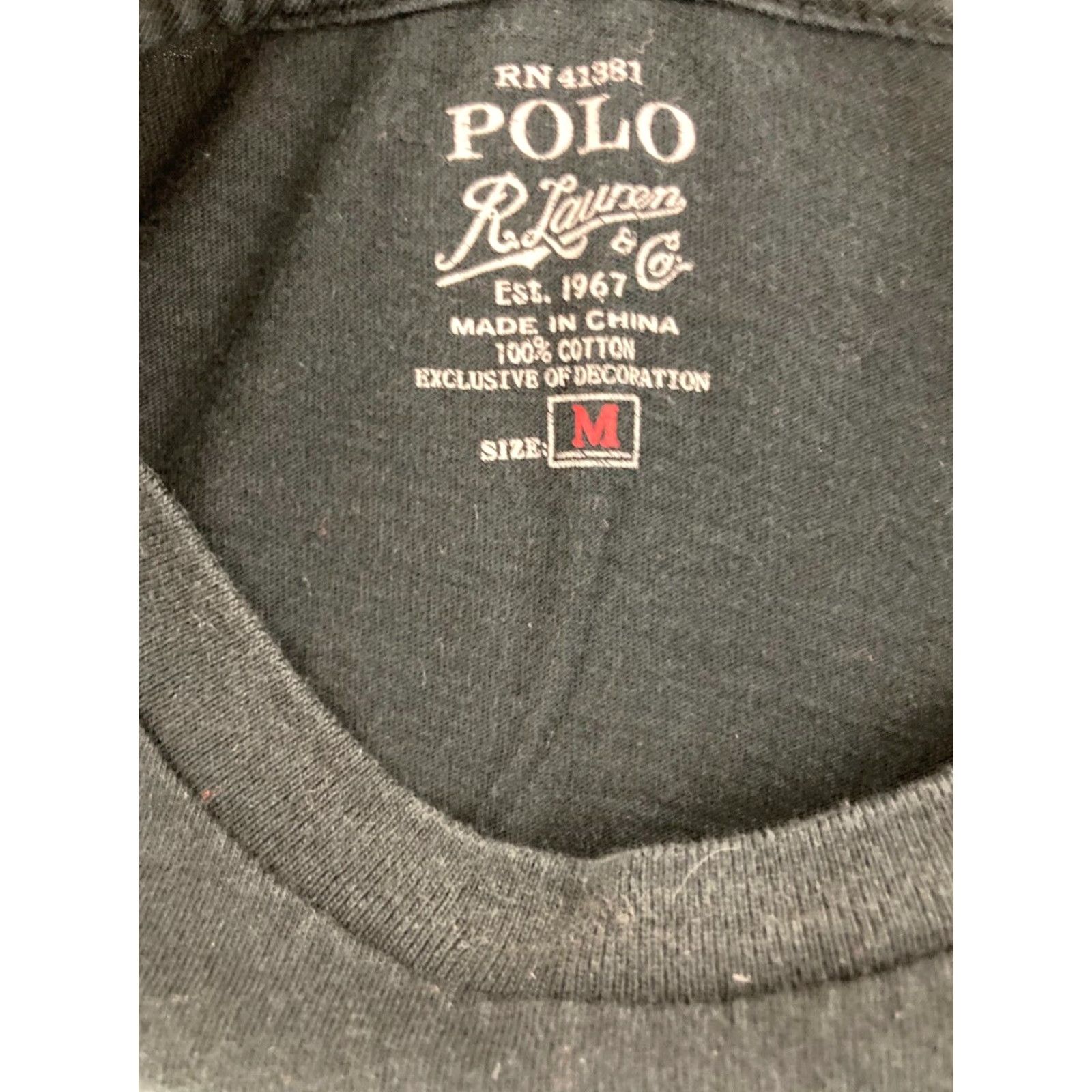 Polo Ralph Lauren Polo Ralph Lauren T-Shirt Mens Medium Short Sleeve Crew Neck Black Logo Cotton Size US M / EU 48-50 / 2 - 5 Thumbnail