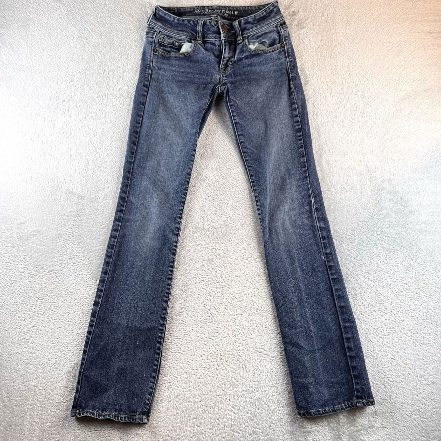 American Eagle Outfitters VINTAGE American Eagle Outfitters Kick boot Jeans Boho Blue 0 Tall Stretch Bootcut 32in Inseam Womens Size 25" / US 0 / IT 36 - 2 Thumbnail