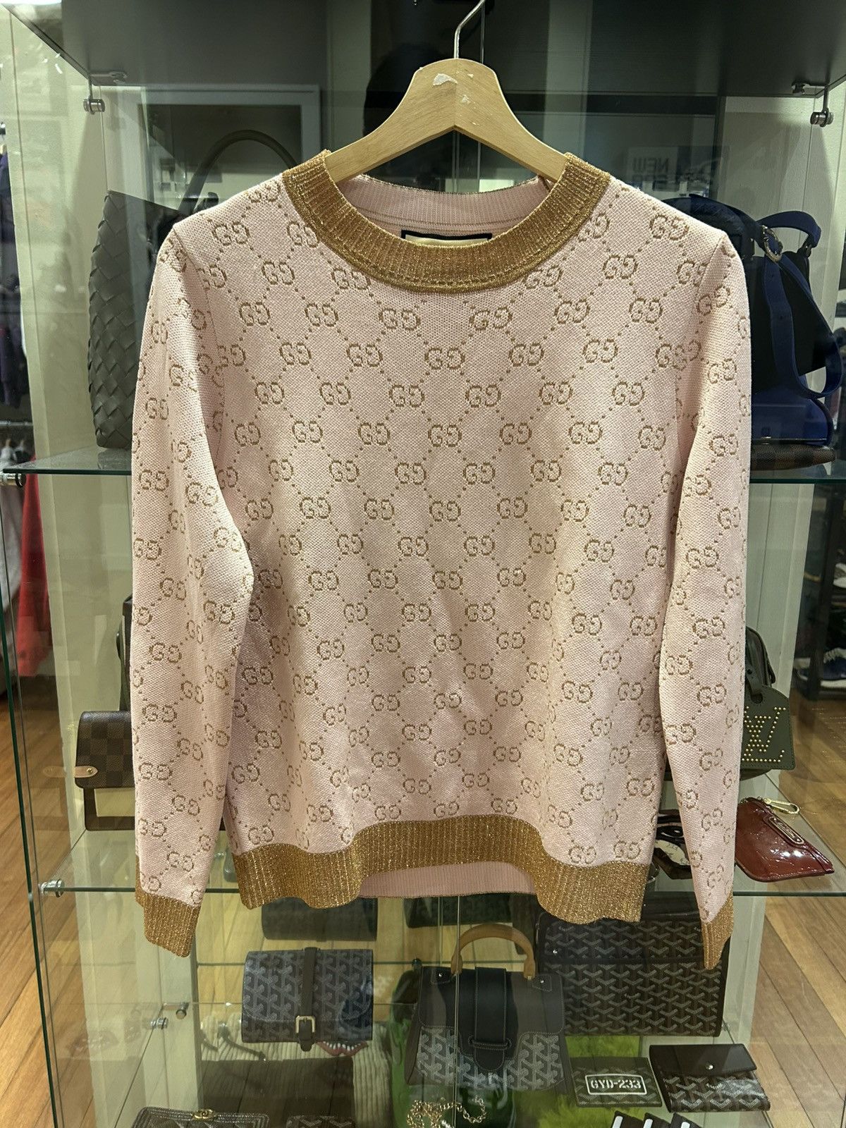Gucci Gucci GG Supreme Knit LS Shirt Size L / US 10 / IT 46 - 1 Thumbnail