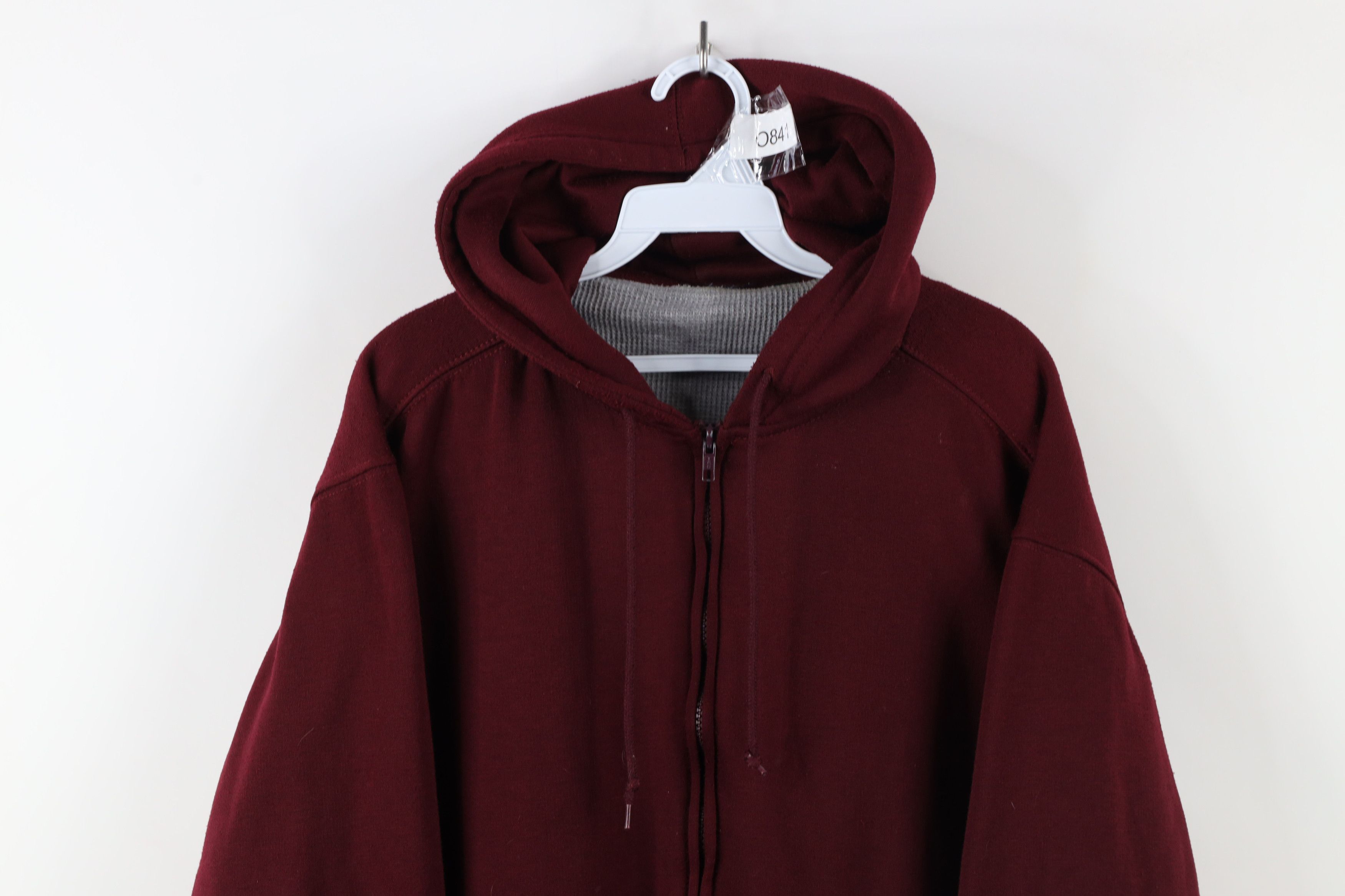 Vintage Vintage 90s Streetwear Thermal Waffle Knit Lined Hoodie Size US S / EU 44-46 / 1 - 2 Thumbnail