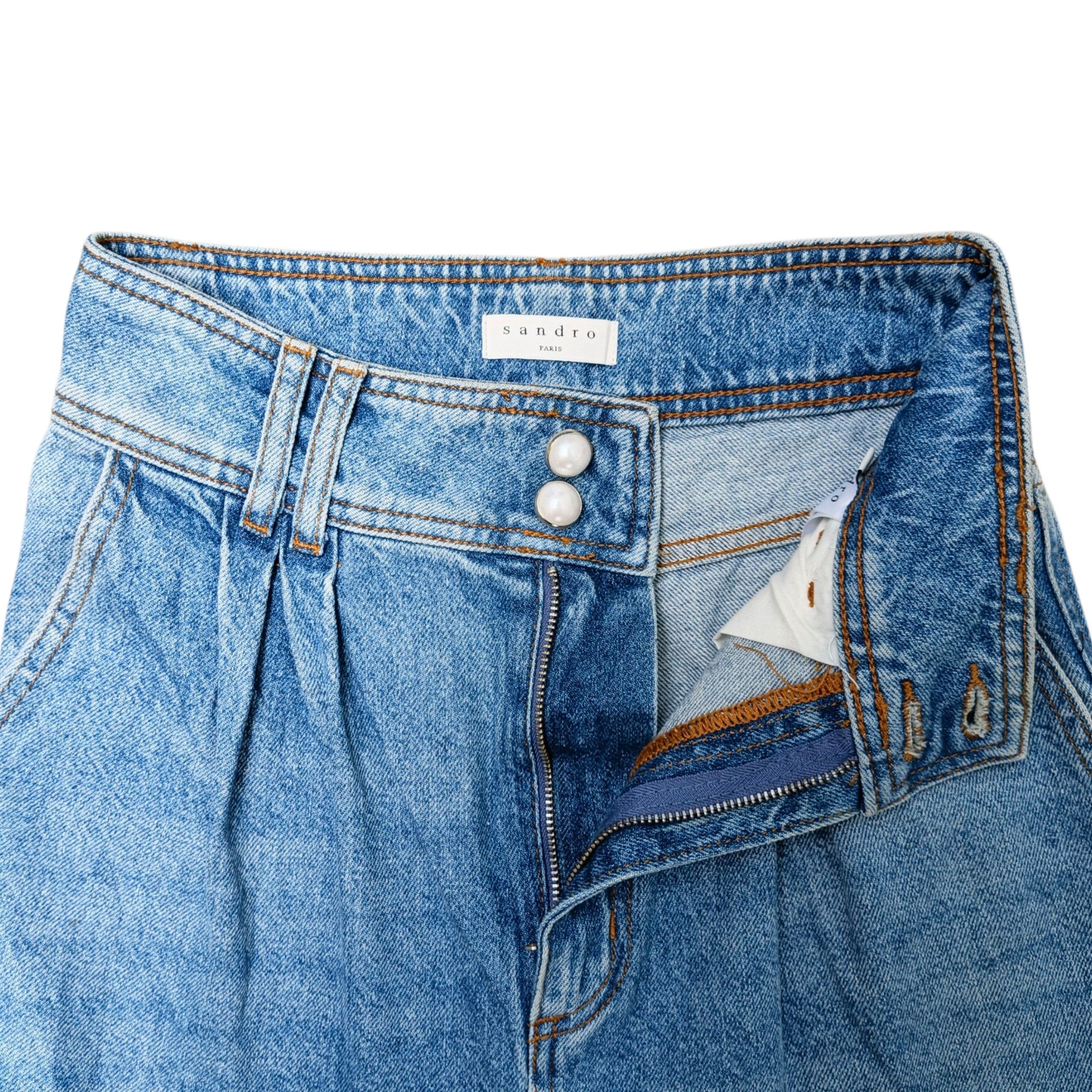 Sandro SANDRO High-Waisted Jeans With Pearl Buttons Size 34" / US 12 / IT 48 - 6 Thumbnail