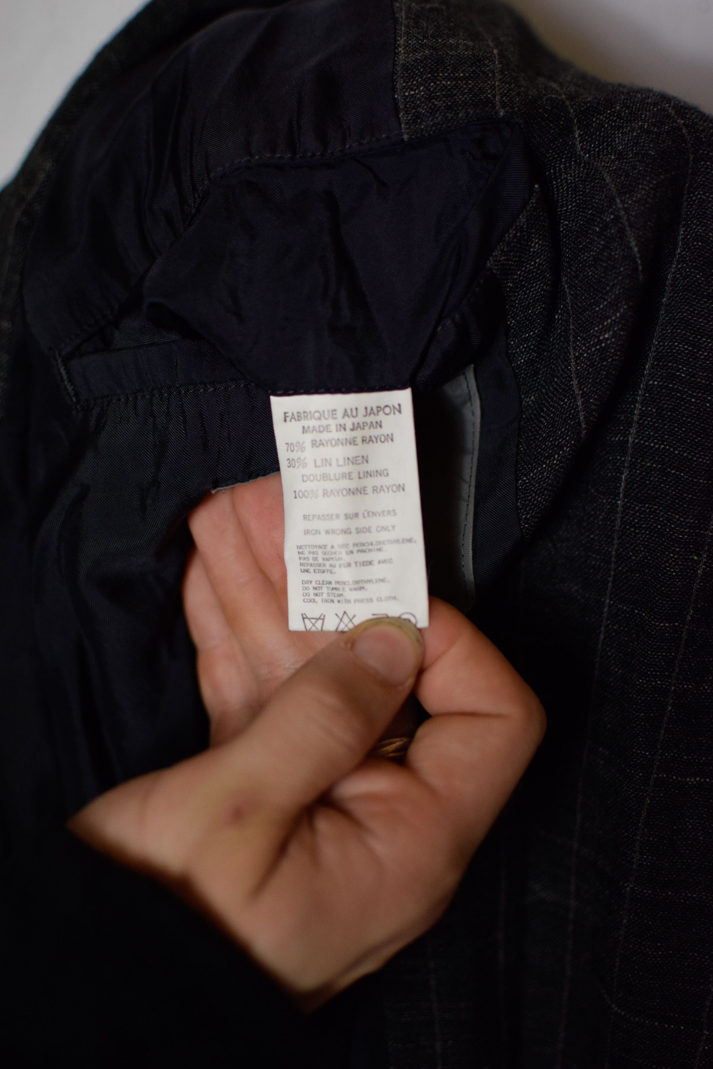 Yohji Yamamoto YYPH SS98 Linen Check Coat - HJ-J48-233 Size US L / EU 52-54 / 3 - 12 Thumbnail