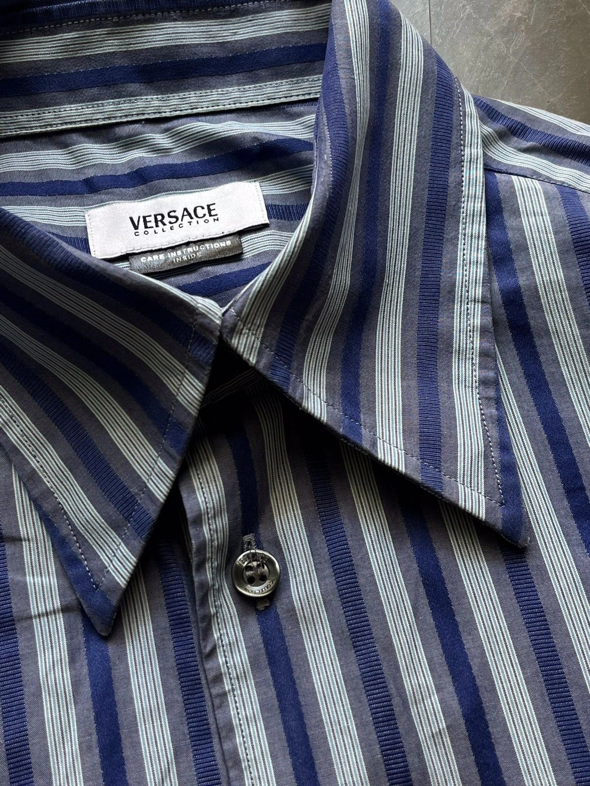Versace Versace Collection Size 15 1/2 | 39 L Shirt Stripped 2010s Size US L / EU 52-54 / 3 - 3 Thumbnail