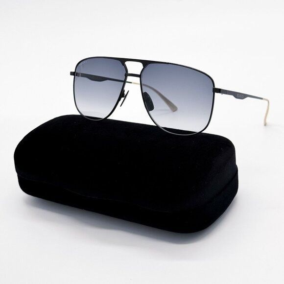 Gucci NEW GUCCI GG0336S 002 SUNGLASSES MEN BLACK/GRAY EYEWEAR Size ONE SIZE - 2 Thumbnail