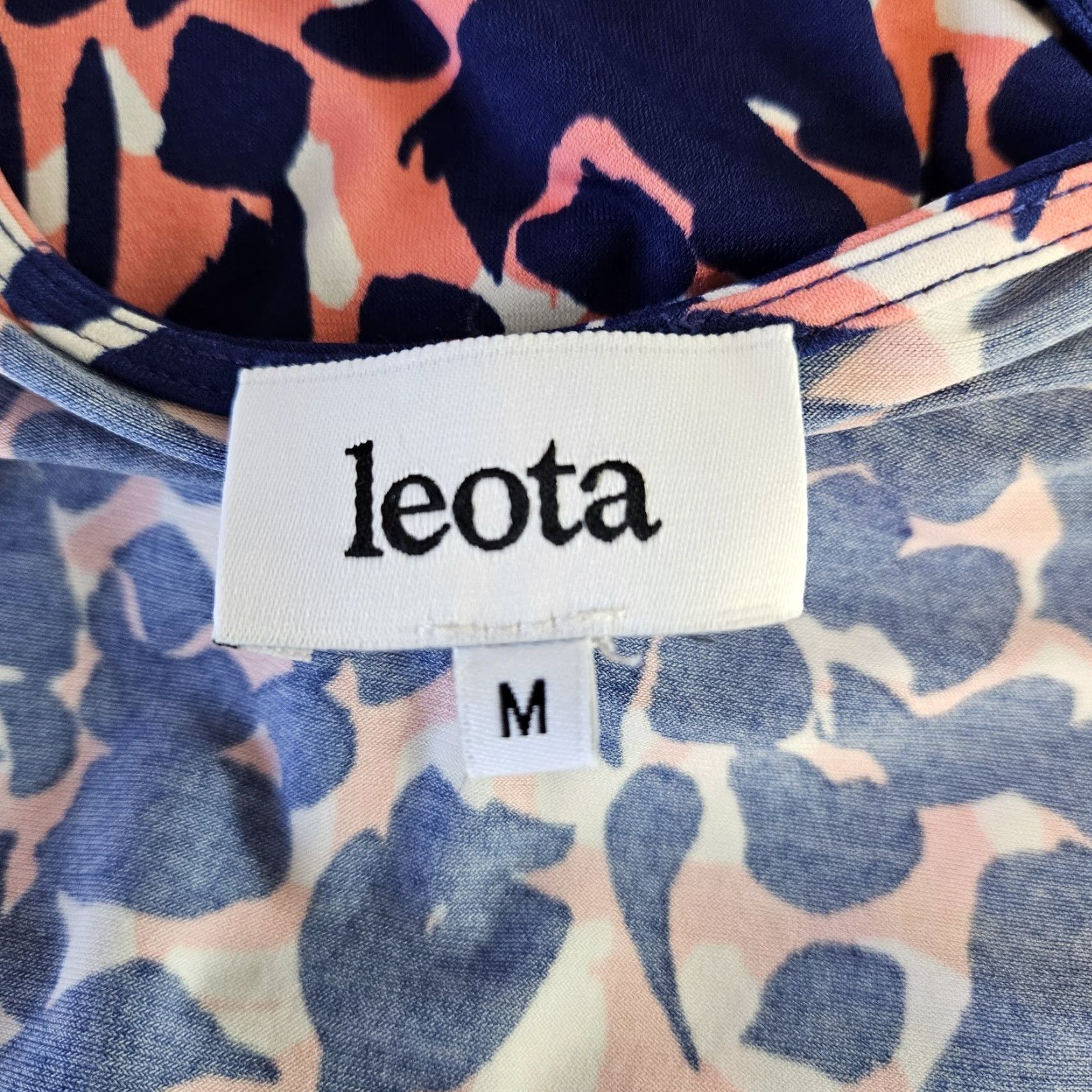 Vintage Leota Dress Womens Midi A-Line Sleeveless V-Neck Blue Pink SZ M / Pink Blue / Leota / Dress / Sleeveless / V-Neck Size M / US 6-8 / IT 42-44 - 5 Thumbnail