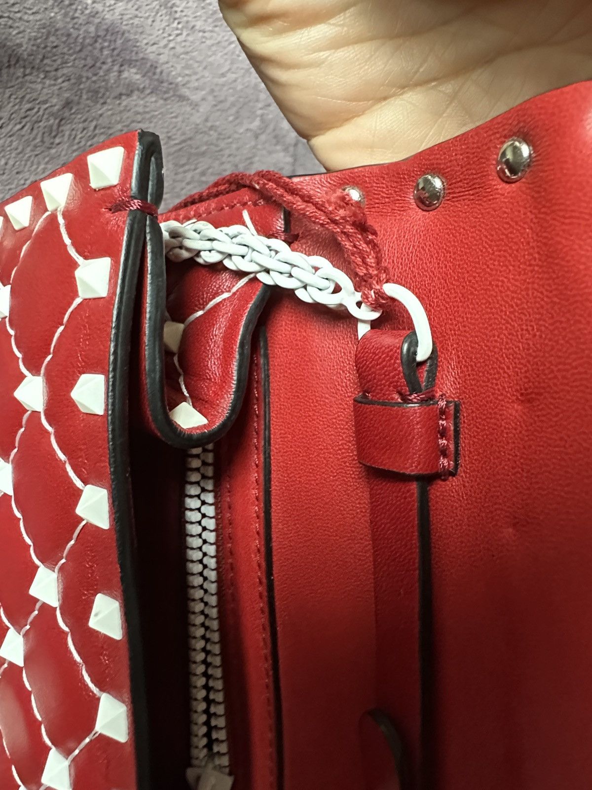Valentino NEW Valentino Garavani Red Rockstud Spike Nappa Crossbody Size ONE SIZE - 8 Thumbnail