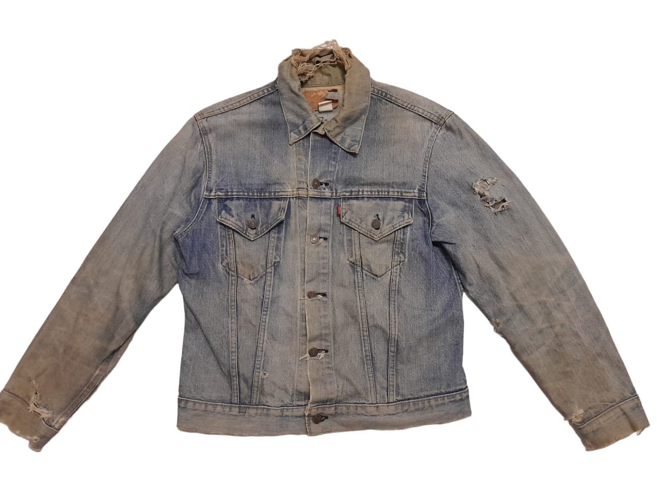 Levi's 80s Levis 505 Denim USA Jacket Button Stamped 522 (F26) Size US M / EU 48-50 / 2 - 2 Thumbnail