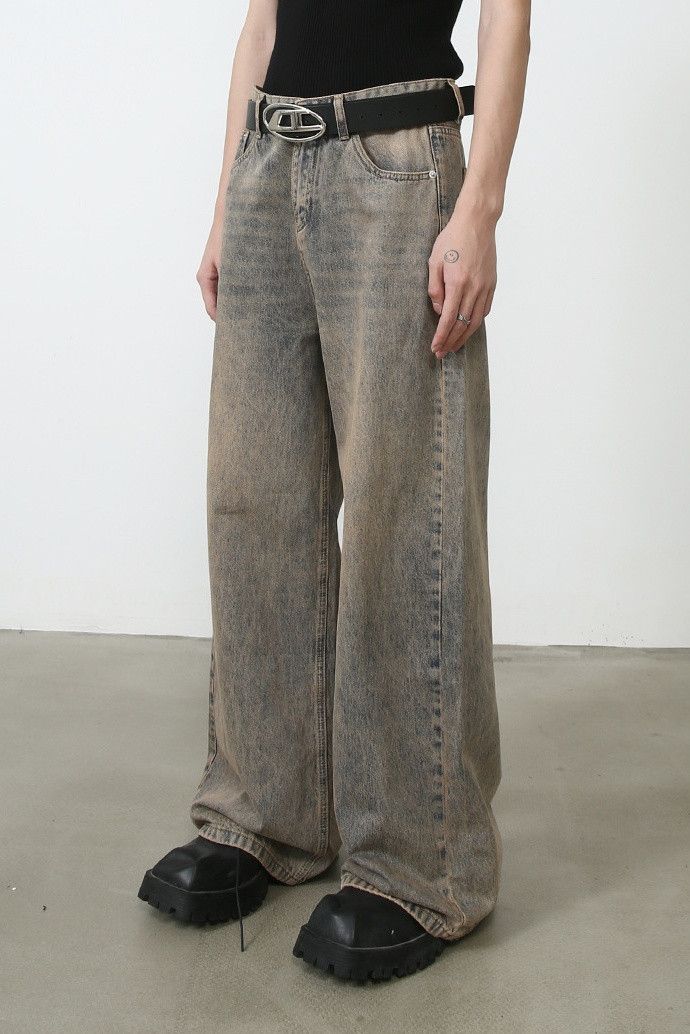 Japanese Brand × Jean Vintage washed distressed oversize jeans Size US 32 / EU 48 - 3 Thumbnail