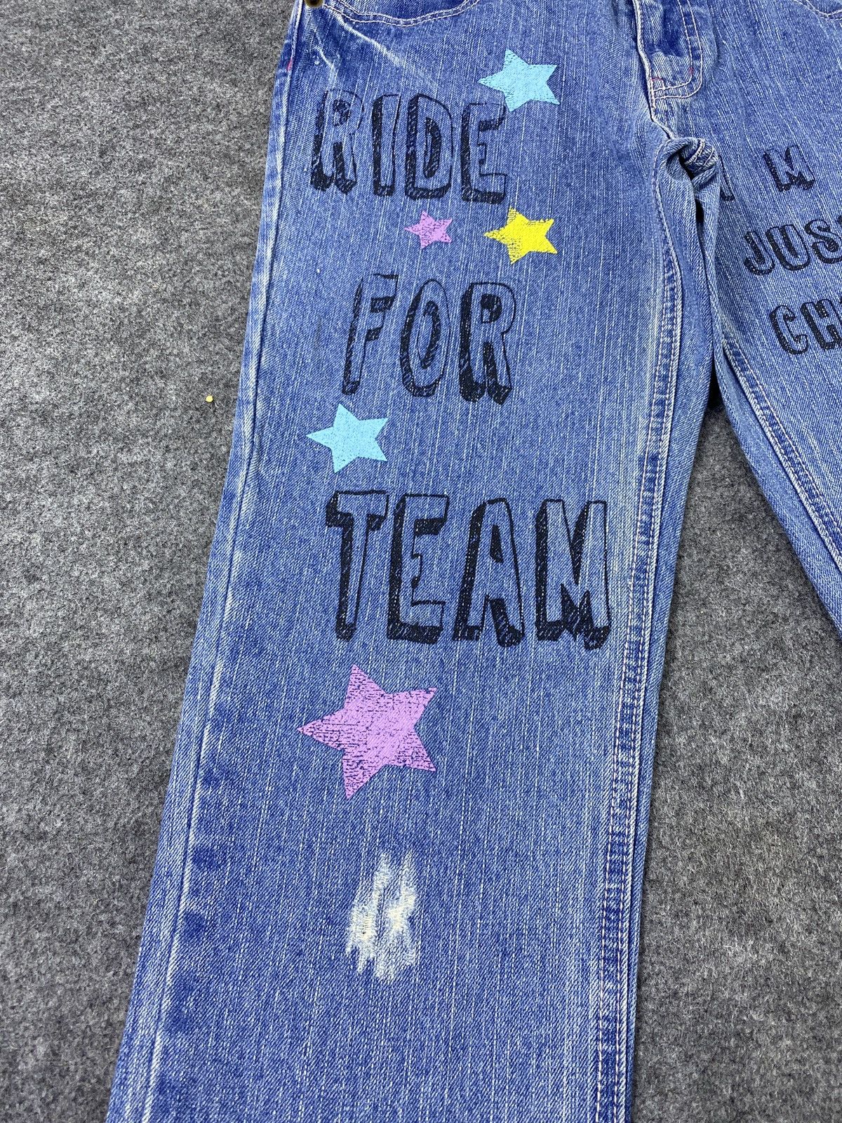 Japanese Brand Jeffley Distress Blue Jeans- J1108 Size 29" - 5 Thumbnail