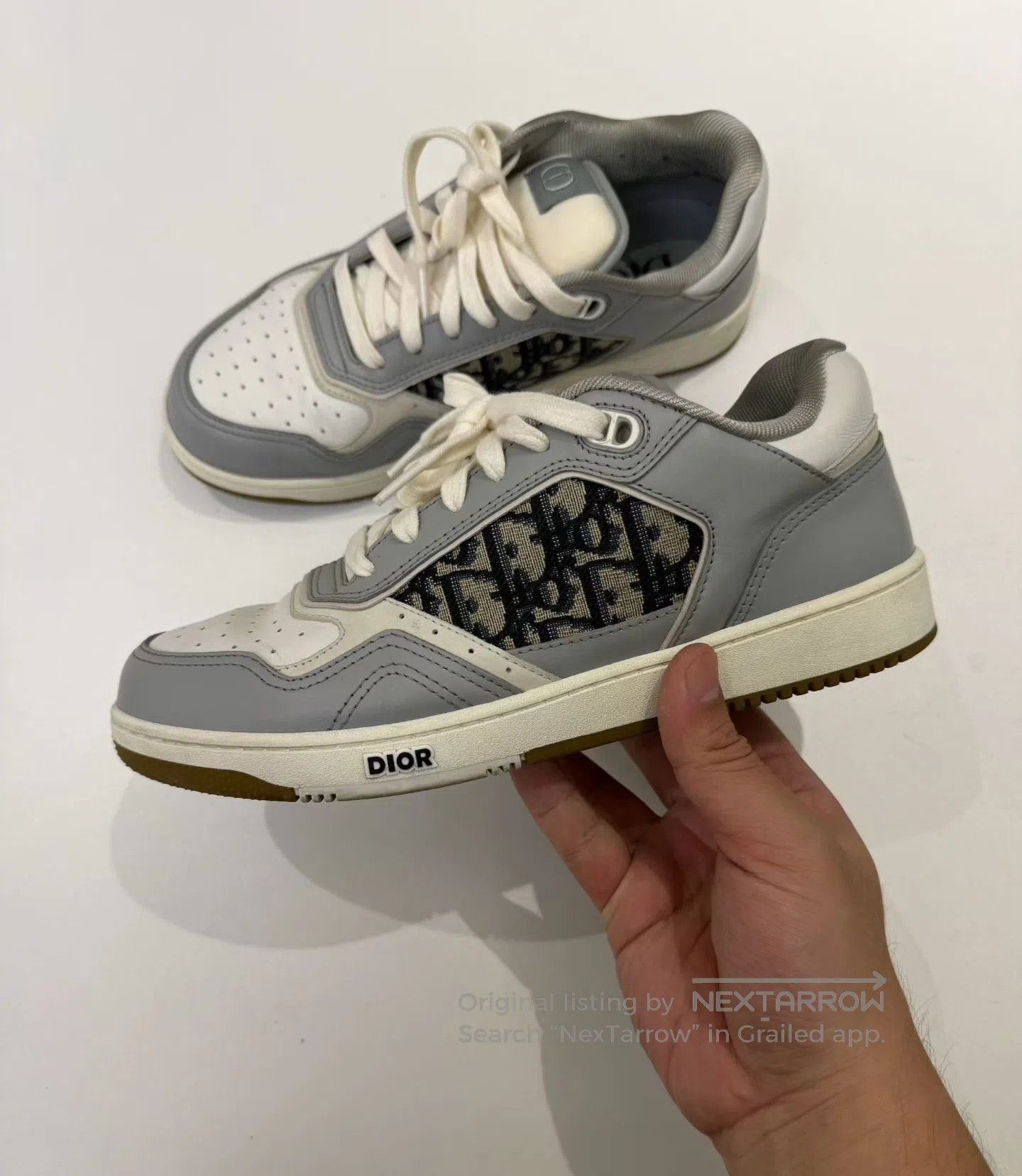 Dior Dior Gray and White Side Logo Retro Sport Shoes| Size US 7 / EU 40 - 4 Thumbnail