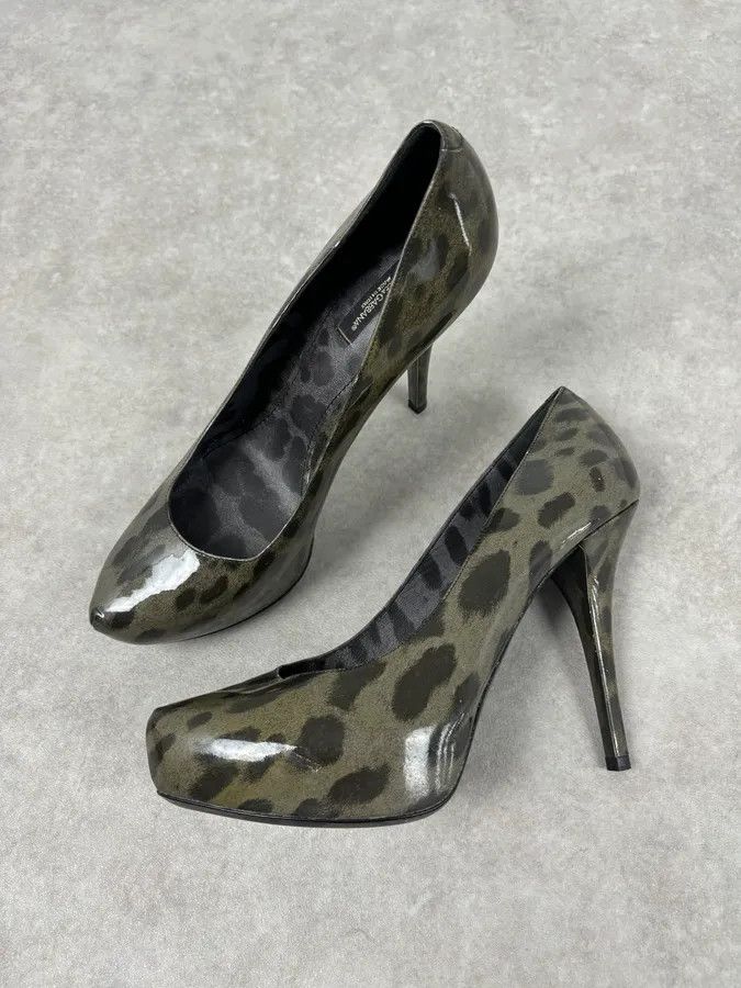 Dolce & Gabbana 2010s Dolce & Gabbana Khaki & Black Leopard Heels Size US 10 / IT 40 - 5 Thumbnail