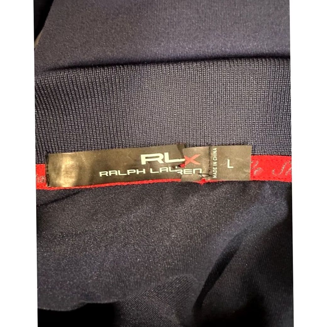RLX Ralph Lauren RLX Ralph Lauren Golf Polo Shirt Mens Large Blue White Candy Stripes Rugby Button Collar Short Sleeve Athletic Breathable Stretch Size US L / EU 52-54 / 3 - 3 Thumbnail
