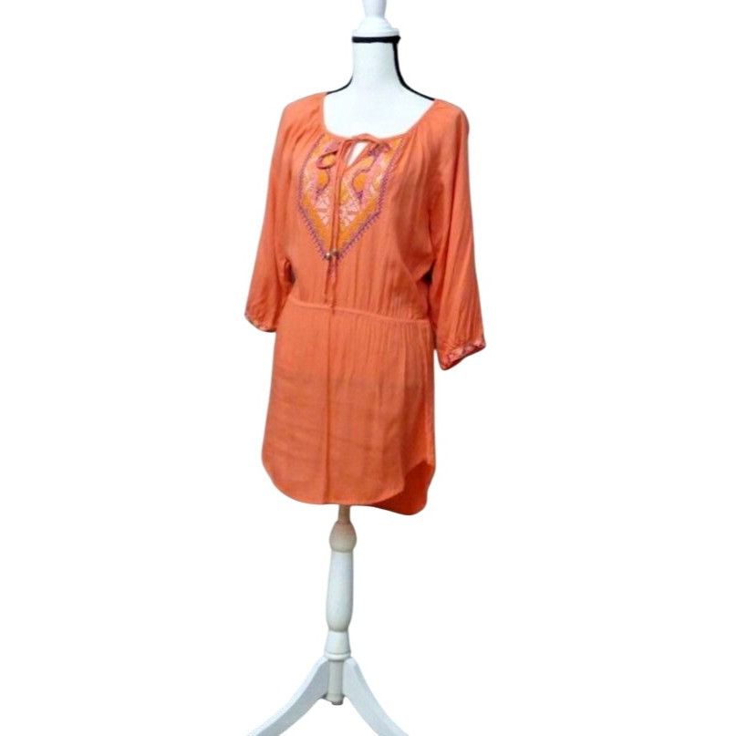 Other Angie Junior’s Elasticized Waist ¾ Sleeve tunic dress, Salmo Size ONE SIZE - 6 Thumbnail