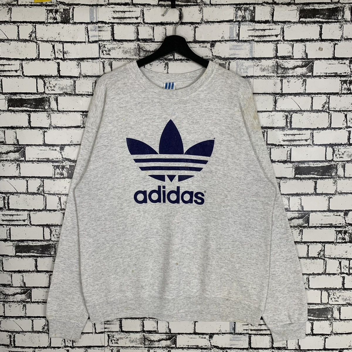 Adidas Vintage Adidas Trefoil Sweatshirt Size US L / EU 52-54 / 3 - 1 Thumbnail
