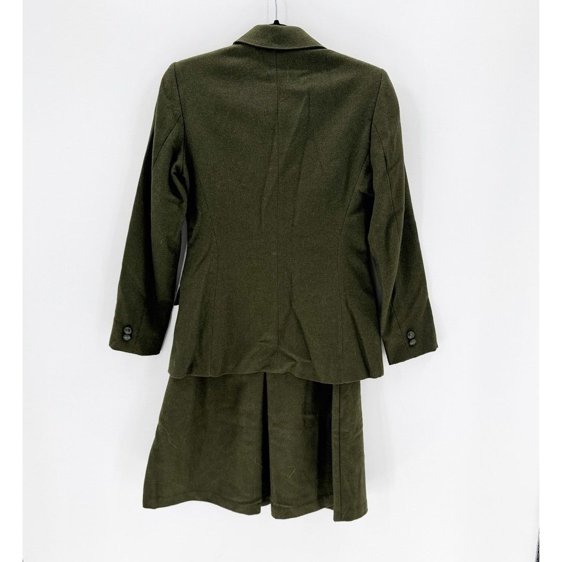 Other Vintage Plum Tree army green blazer skirt Canada size XS Size 22" - 2 Thumbnail