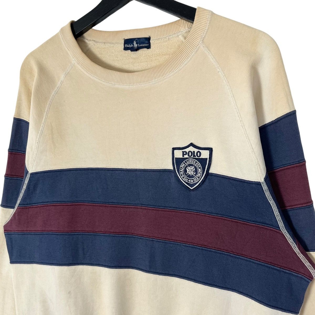 Polo Ralph Lauren × Vintage Vintage 90’s Polo Ralph Lauren Stripes Sweatshirt Size US M / EU 48-50 / 2 - 2 Thumbnail