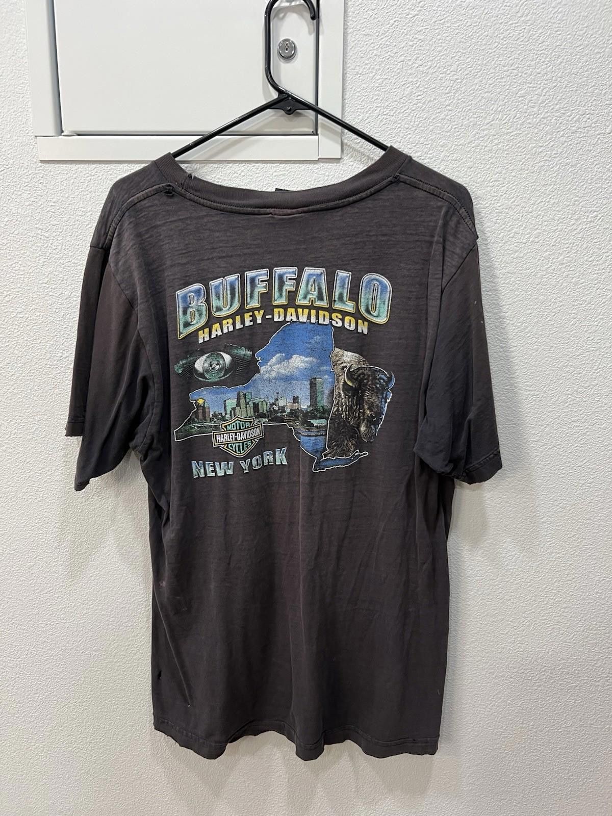Harley Davidson Y2K Faded Buffalo Harley Tee Size US XL / EU 56 / 4 - 3 Thumbnail