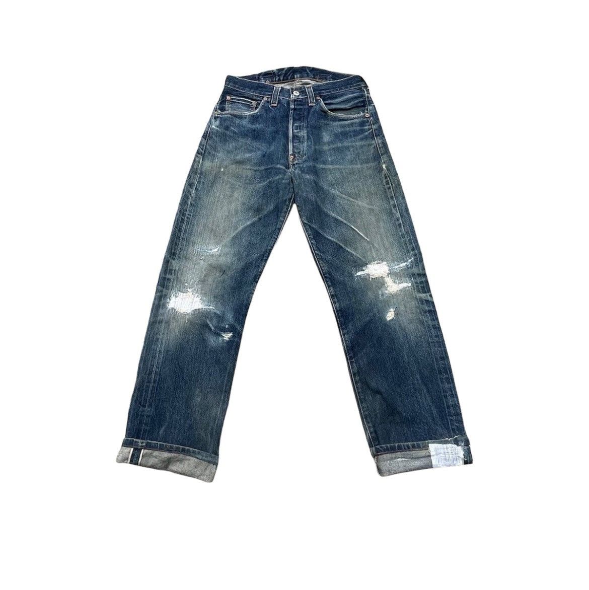 Levi's Vintage Levi’s 1998 201XX E 1937 Selvedge Distressed Denim Size US 30 / EU 46 - 1 Thumbnail