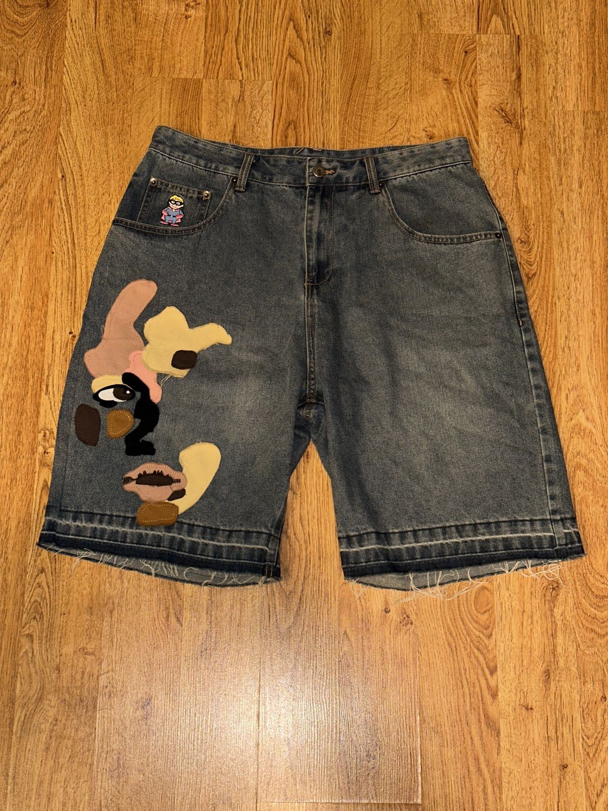 KidSuper KID SUPER Kidsuper Face Patchwork Baggy Jorts Shorts Medium Size US 34 / EU 50 - 1 Thumbnail