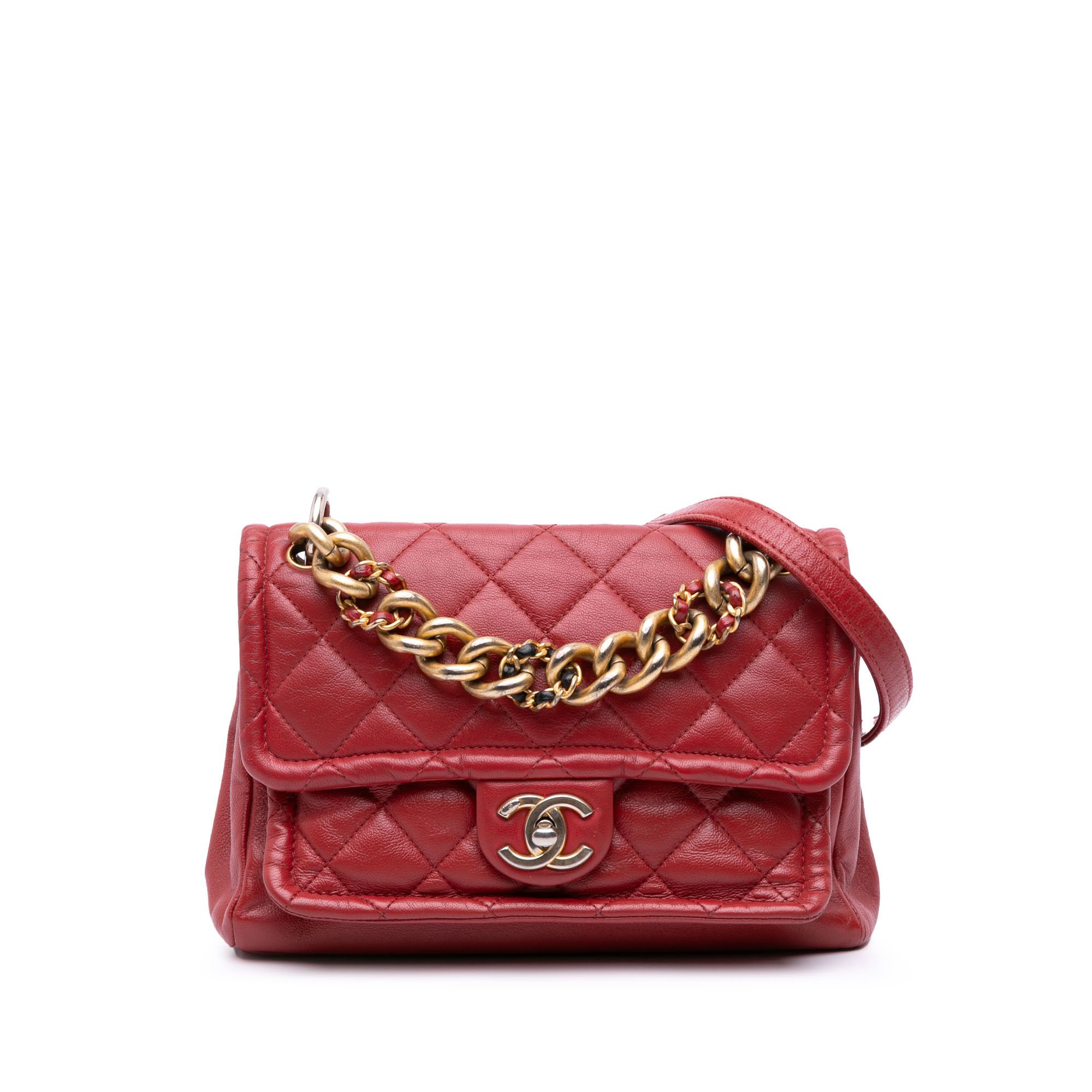Chanel Chanel Small Quilted Lambskin Chain Link Flap Size ONE SIZE - 1 Thumbnail