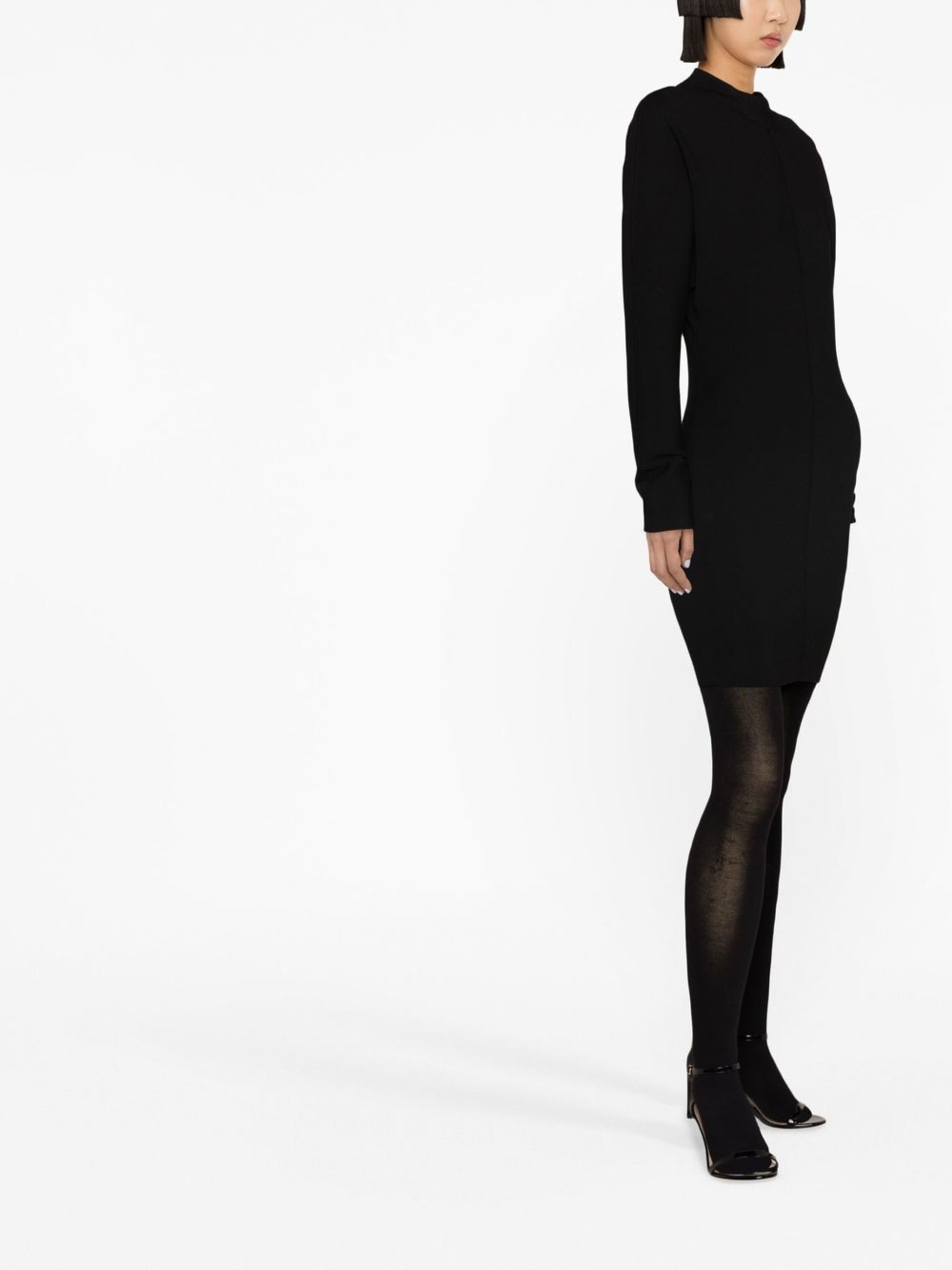 Saint Laurent Paris o1s1wg111124 Roll-Neck Knitted Dress in Black Size M / US 6-8 / IT 42-44 - 4 Thumbnail