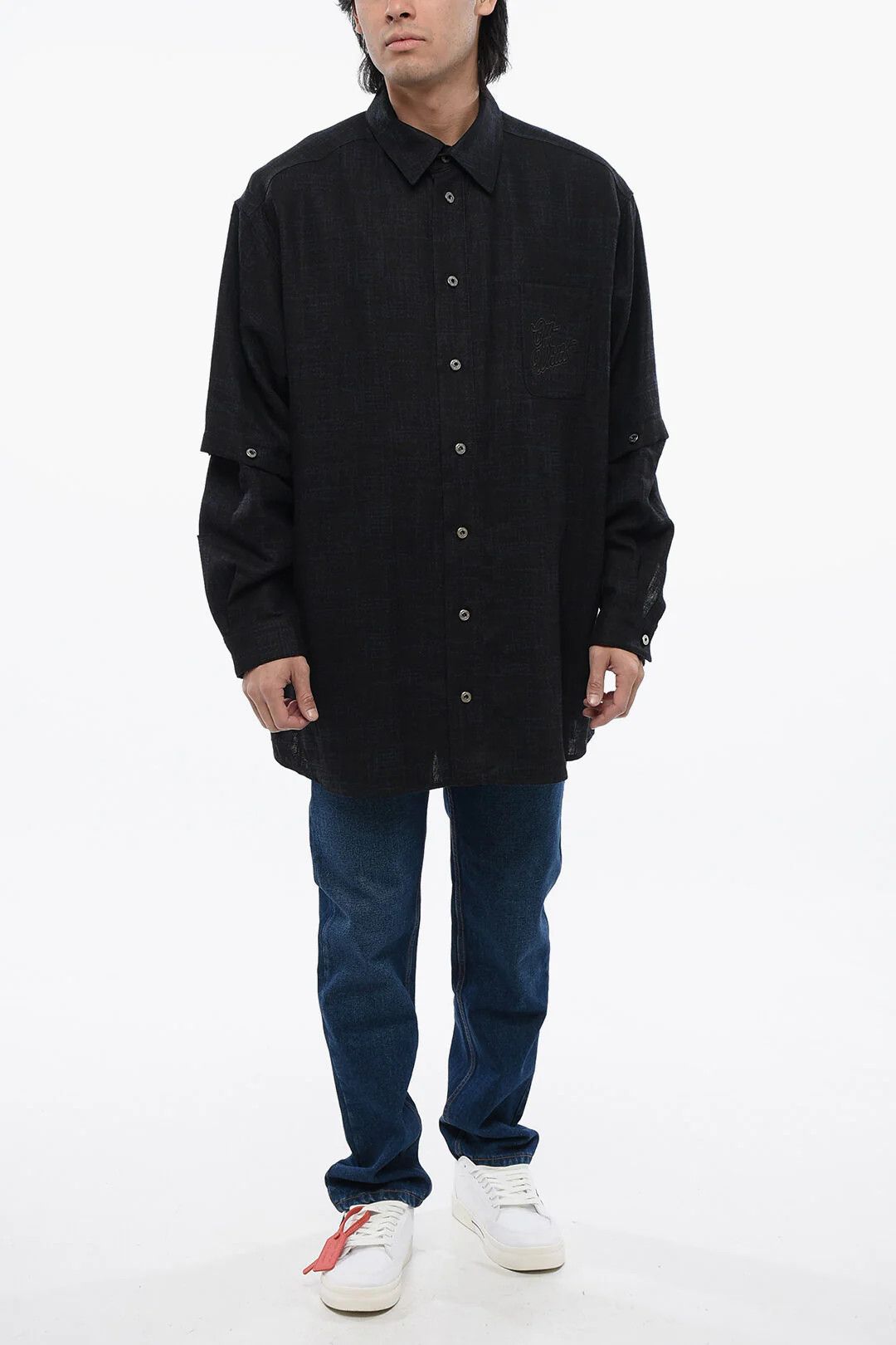 Off-White og1mm0526 Linen Shirt in Black Size US XS / EU 42 / 0 - 4 Thumbnail