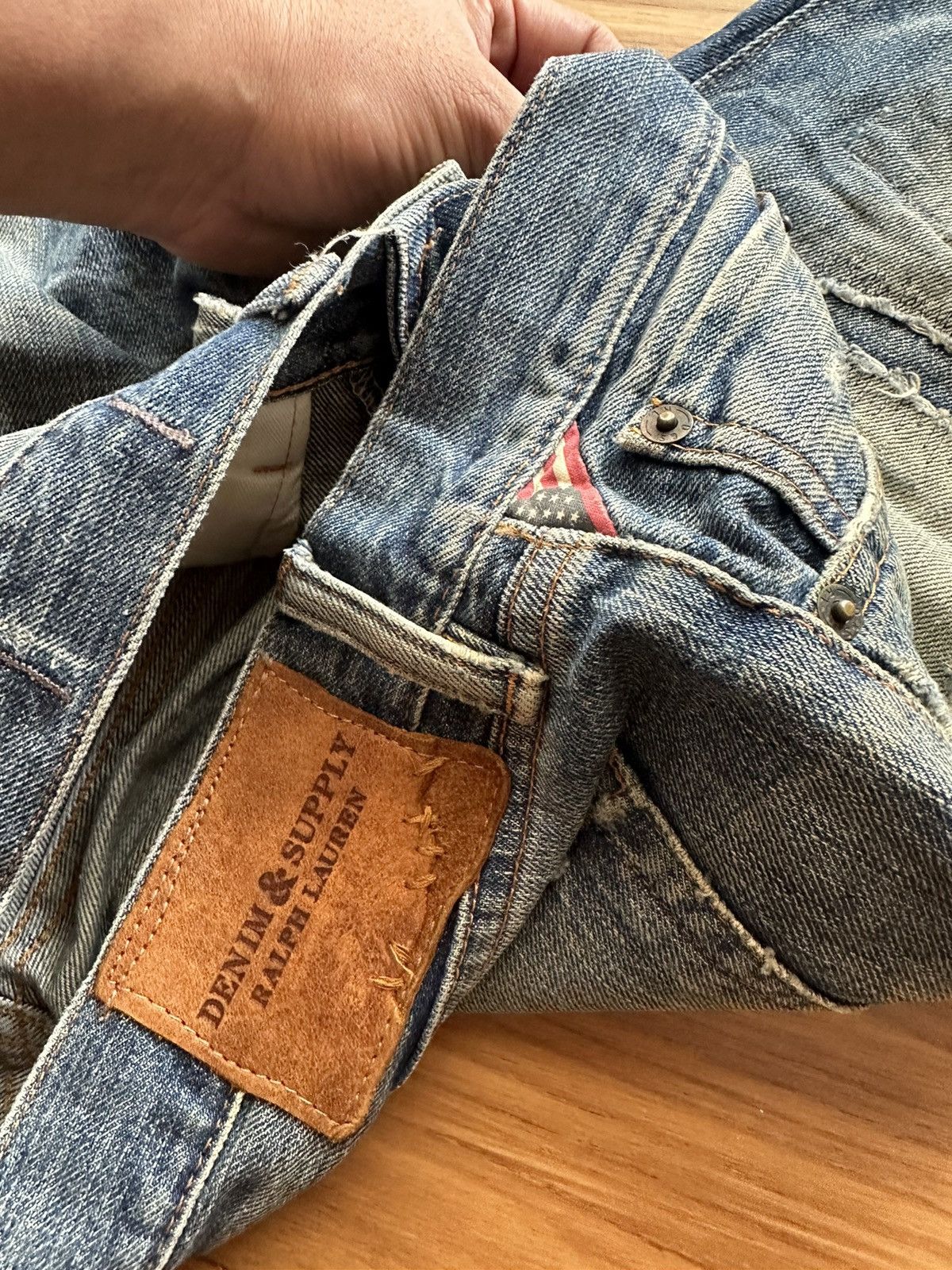 Polo Ralph Lauren Polo Ralph Lauren Slim Distressed Patchwork Jeans Size US 31 - 25 Thumbnail