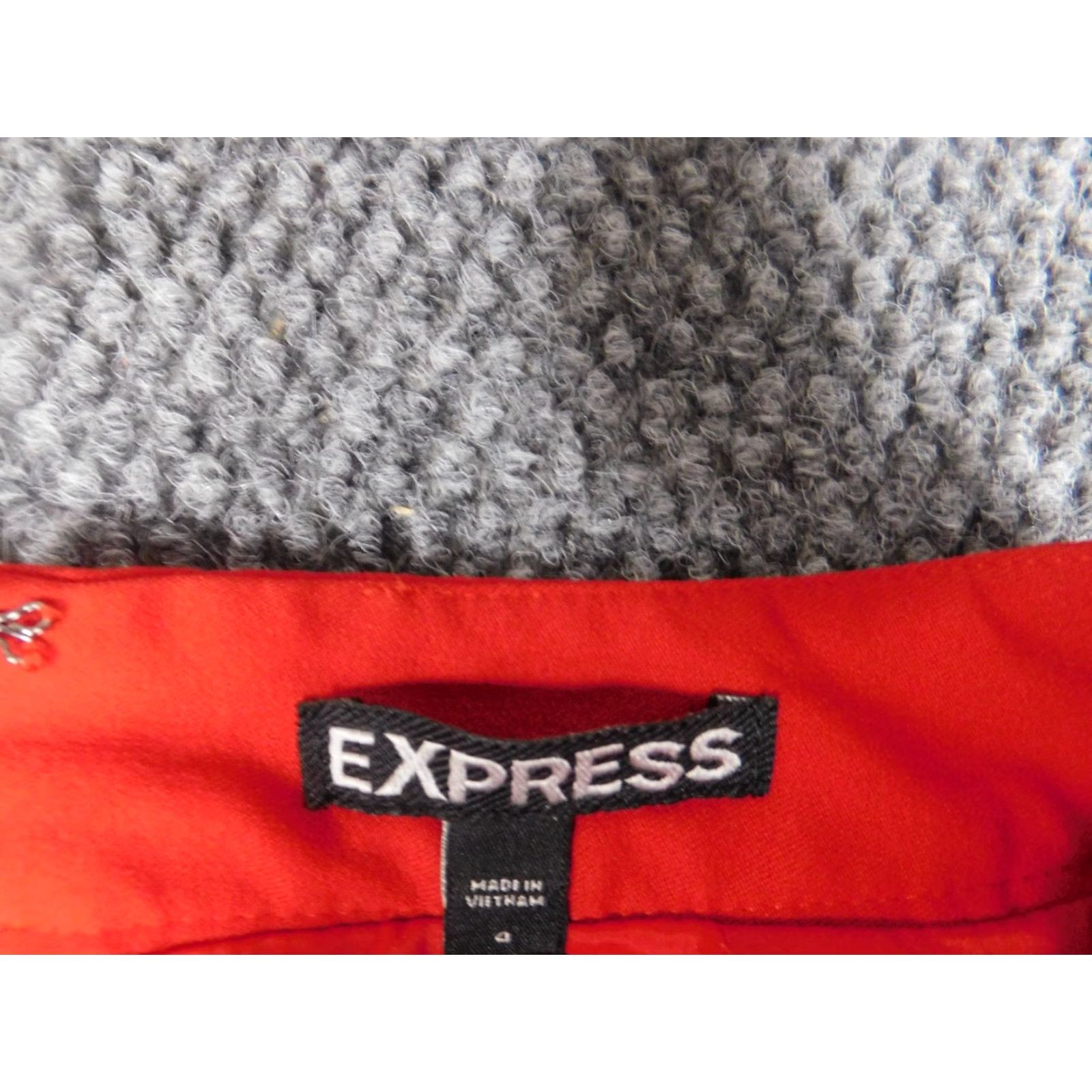 Express Express Skirt Womens 4 Red A-Line Zip Knee Length Knit Casual Vintage No Size 27" / US 4 / IT 40 - 6 Thumbnail