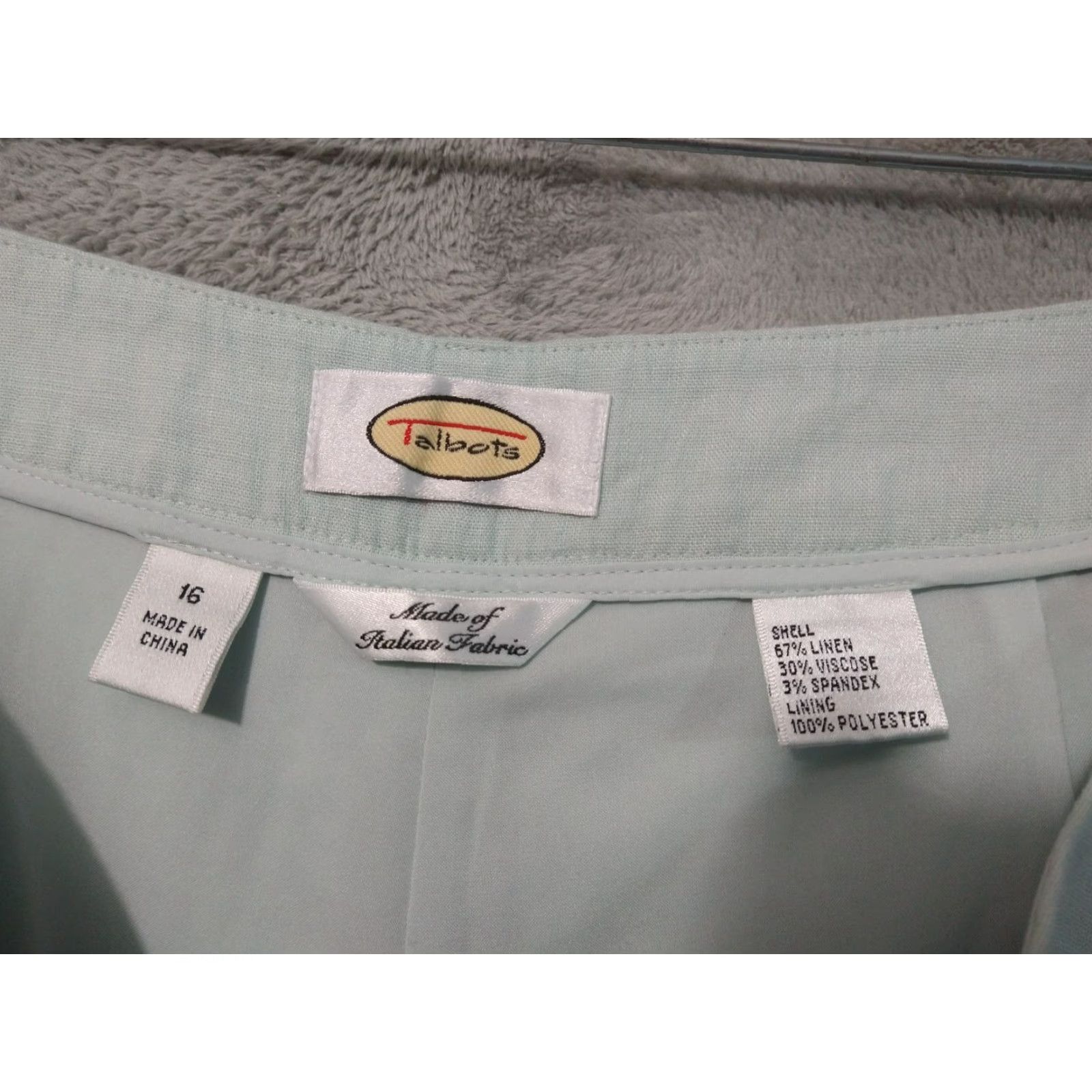 Talbots Talbots Pants Womens 16 Blue Linen Blend Wide Leg Pleated Stretch Coastal Beachy Size 38" / US 16 / IT 52 - 7 Thumbnail