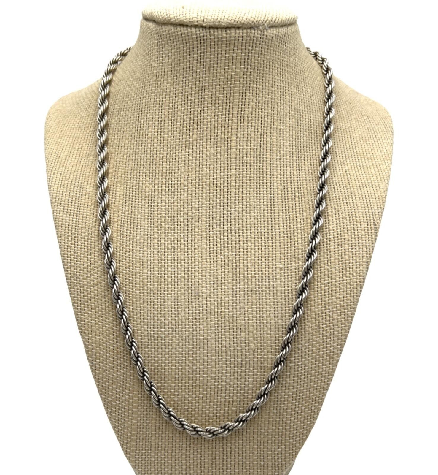 Other Vintage Heavy Sterling Silver Twisted Rope Chain Necklace Size ONE SIZE - 2 Thumbnail