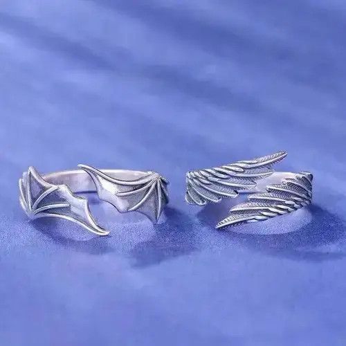 Japanese Brand × Vintage Vintage hip hop style couples rings with wings Size ONE SIZE - 1 Thumbnail