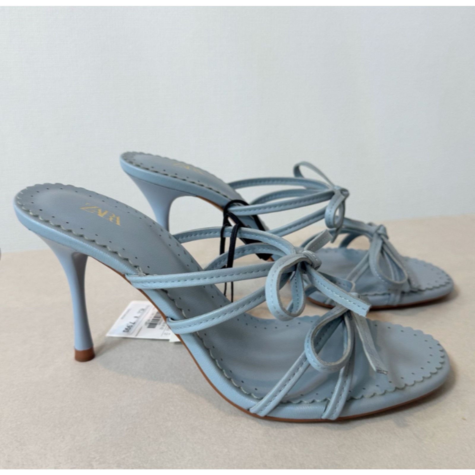 Zara ZARA women's Blue Strappy Heels NWT Size US 8 / IT 38 - 4 Thumbnail