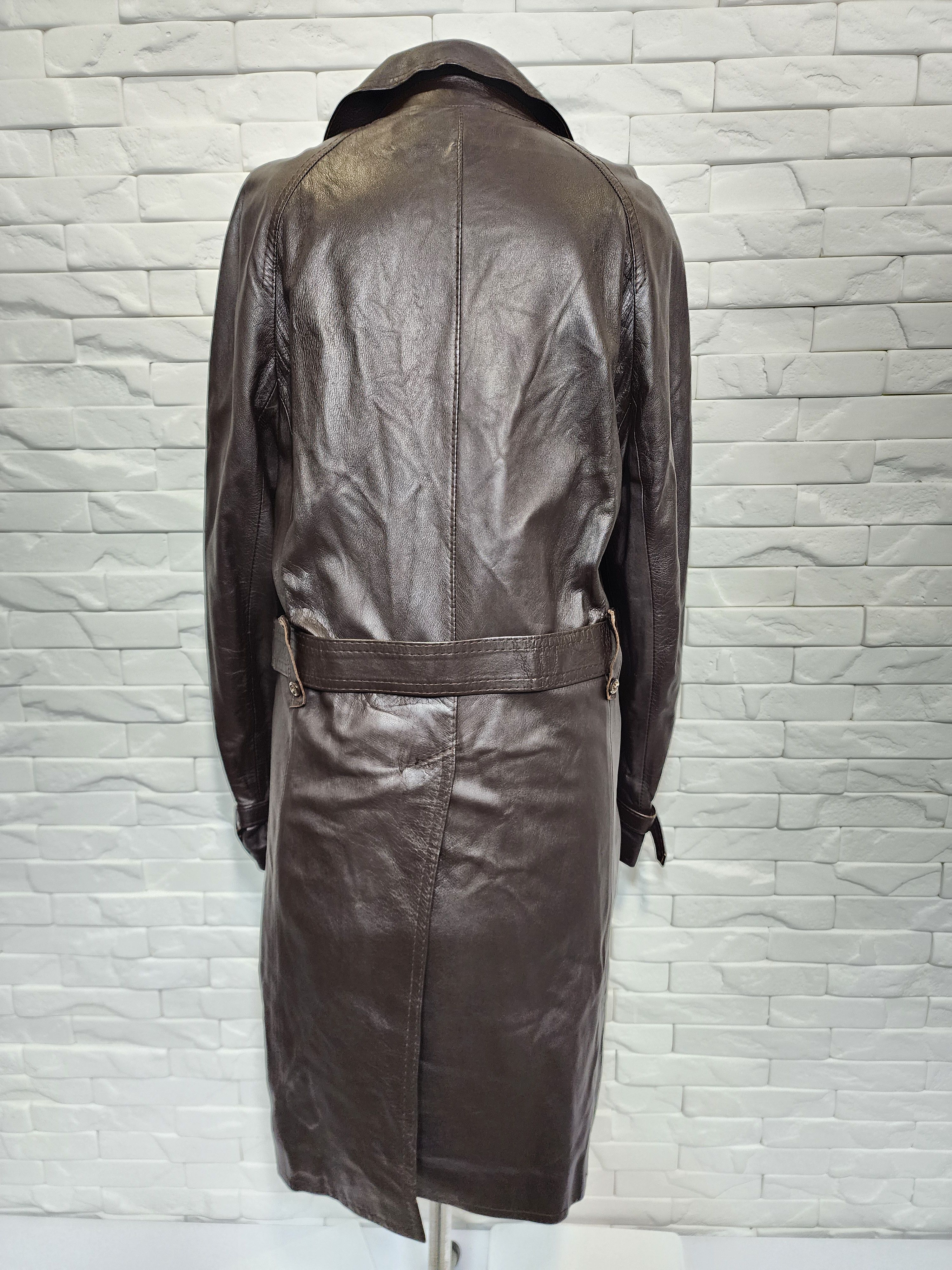 Genuine Leather Men's Brown Leather Cardigan: Button Front Coat Size US M / EU 48-50 / 2 - 6 Thumbnail