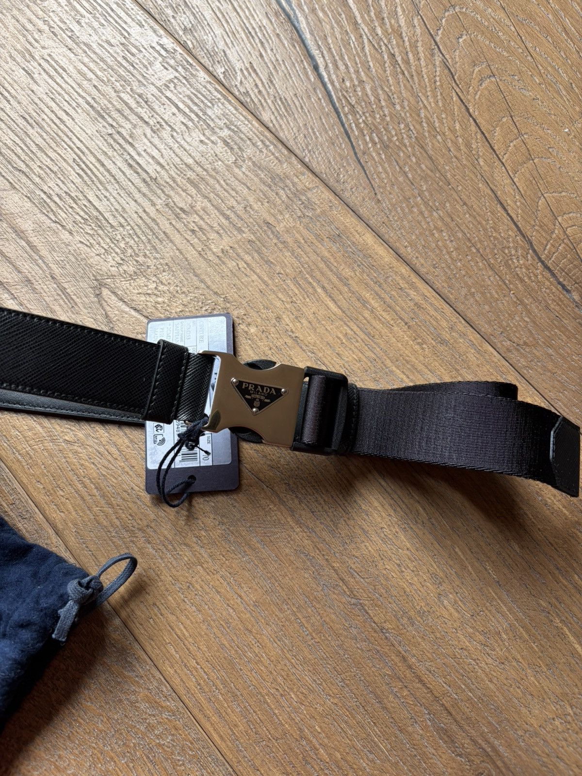 Prada Prada Saffiano Leather Tape Belt Brand New 28/70 Size 28 - 2 Thumbnail
