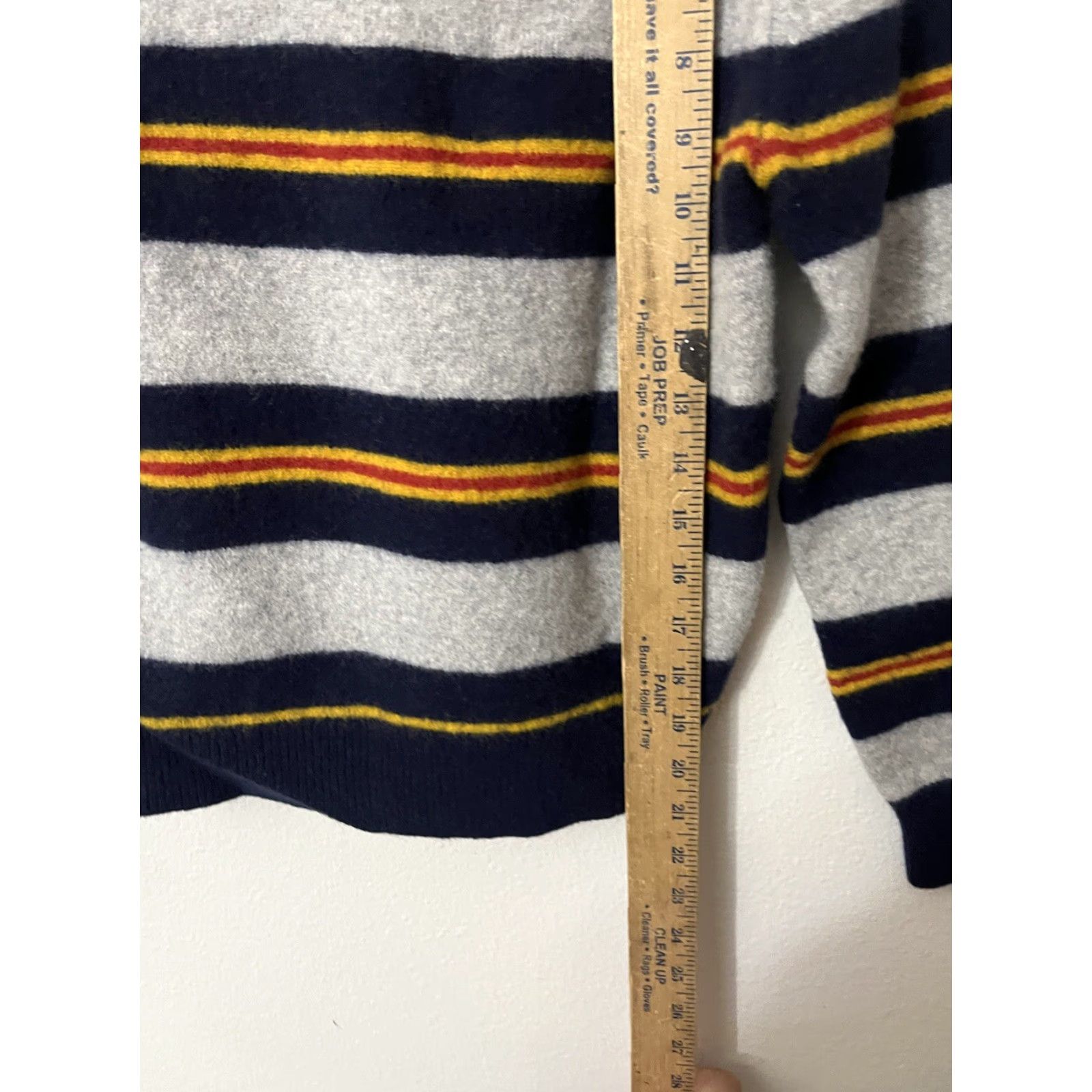Brooks Brothers Brooks Brothers Pure Lambswool L Gray Blue Striped Sweater Measurements In Photo Size US L / EU 52-54 / 3 - 4 Thumbnail
