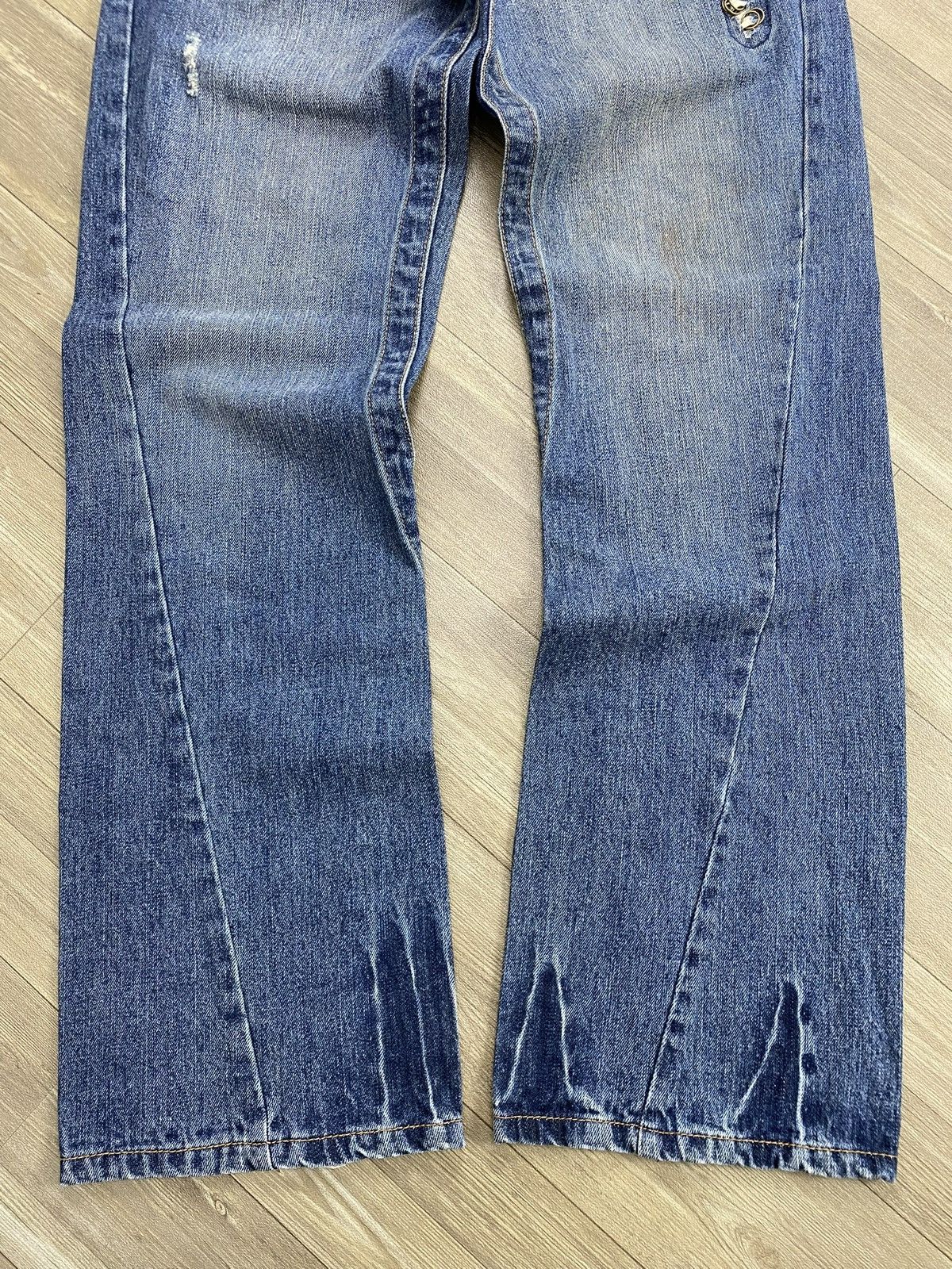 If Six Was Nine 2000s Jungle Storm Distressed Lgb Style Bootcut Flared Jeans Size US 30 / EU 46 - 12 Thumbnail