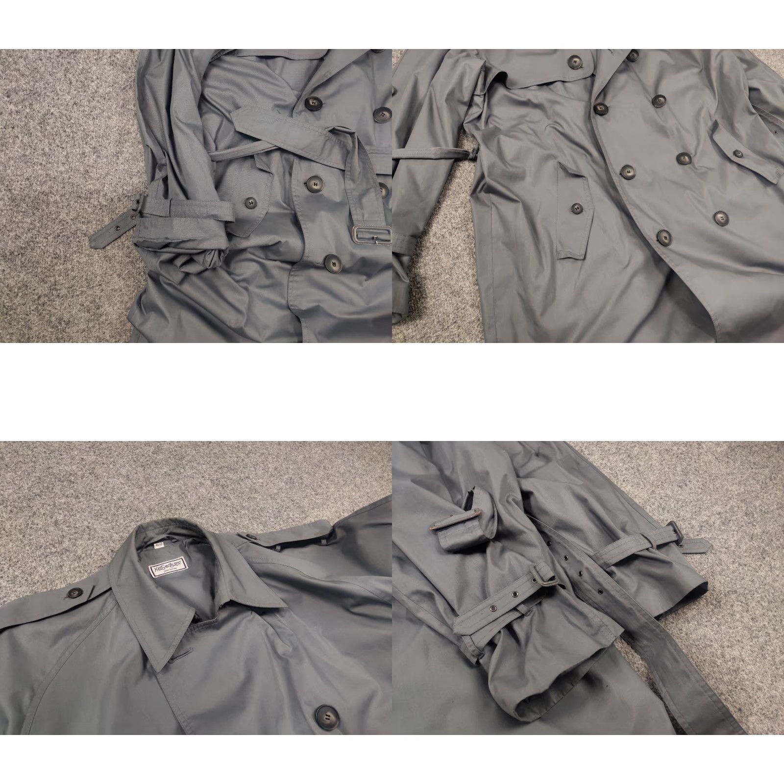 Yves Saint Laurent VINTAGE Yves Saint Laurent Gray Double-breasted trench coat Jacket Trench Coat 80s Archive Size US L / EU 52-54 / 3 - 8 Thumbnail