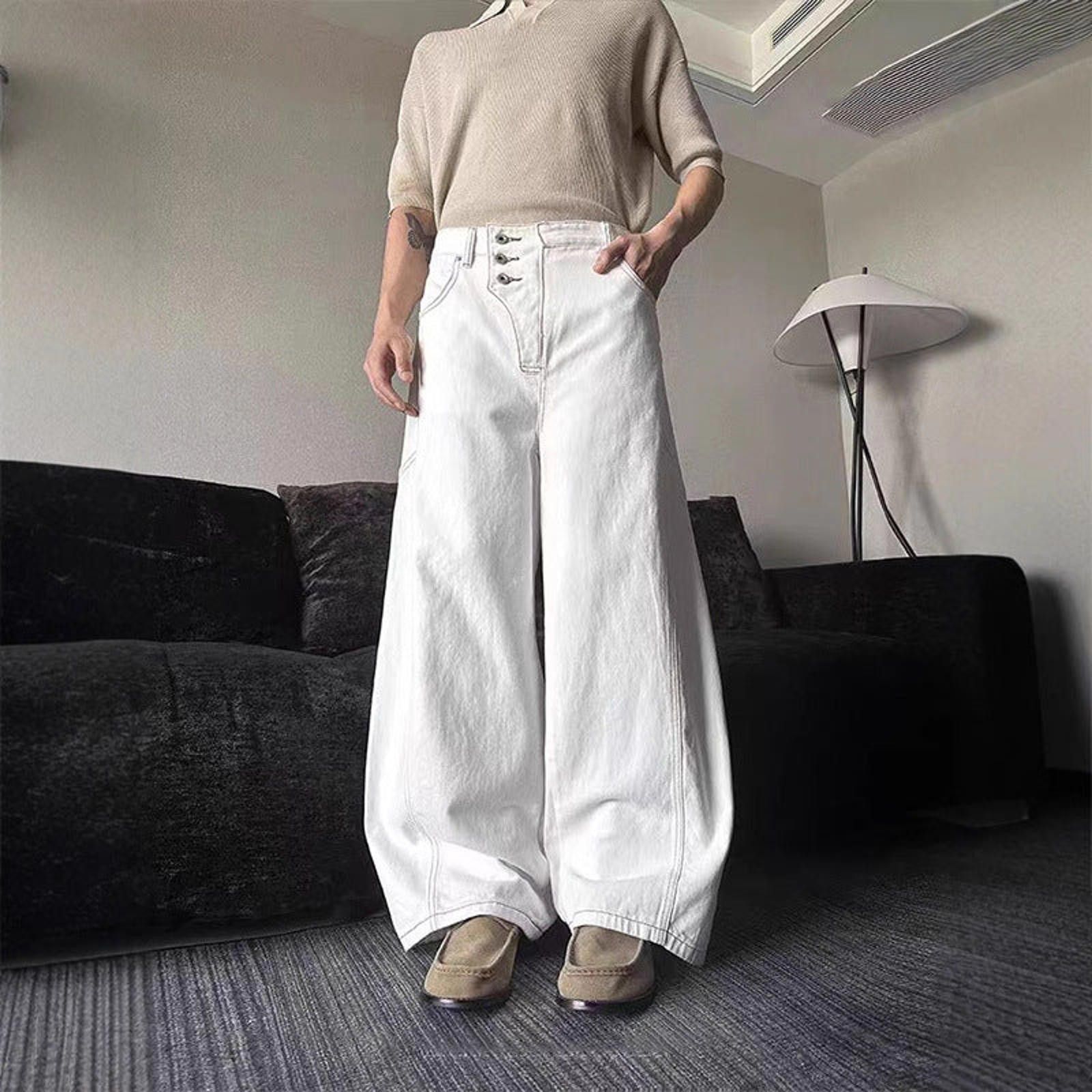 Other Black Wide Leg Denim Jeans, High Waist Baggy Jeans Size US 28 / EU 44 - 6 Thumbnail