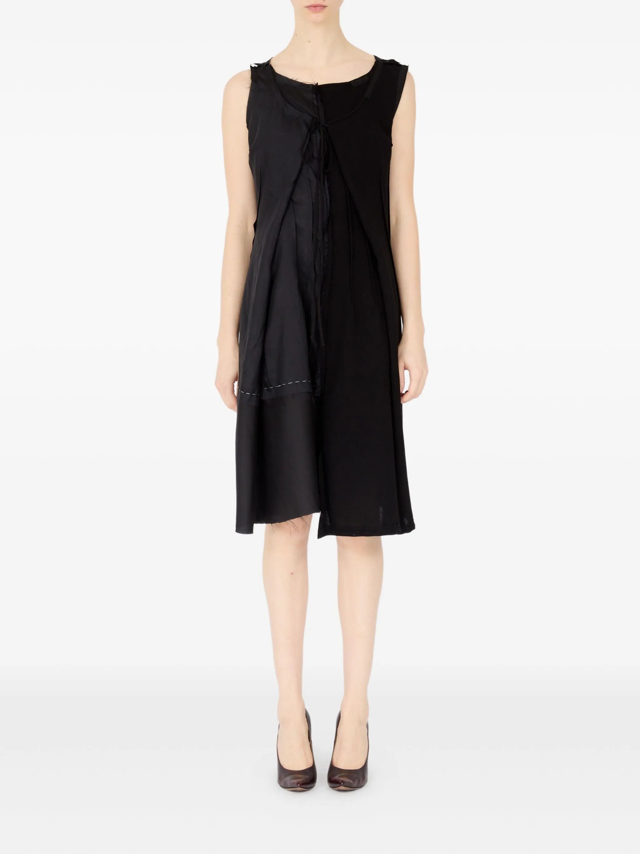 Maison Margiela o1w1db10526 Virgin Wool Midi Dress in Black Size S / US 4 / IT 40 - 2 Thumbnail