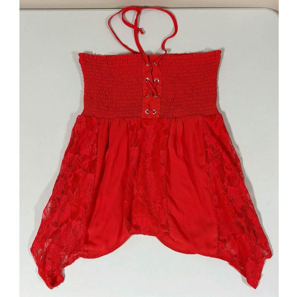 Venus Venus Red Lace Y2K Babydoll Halter Top Shirt Blouse Size M❤️✨ Size M / US 6-8 / IT 42-44 - 1 Thumbnail
