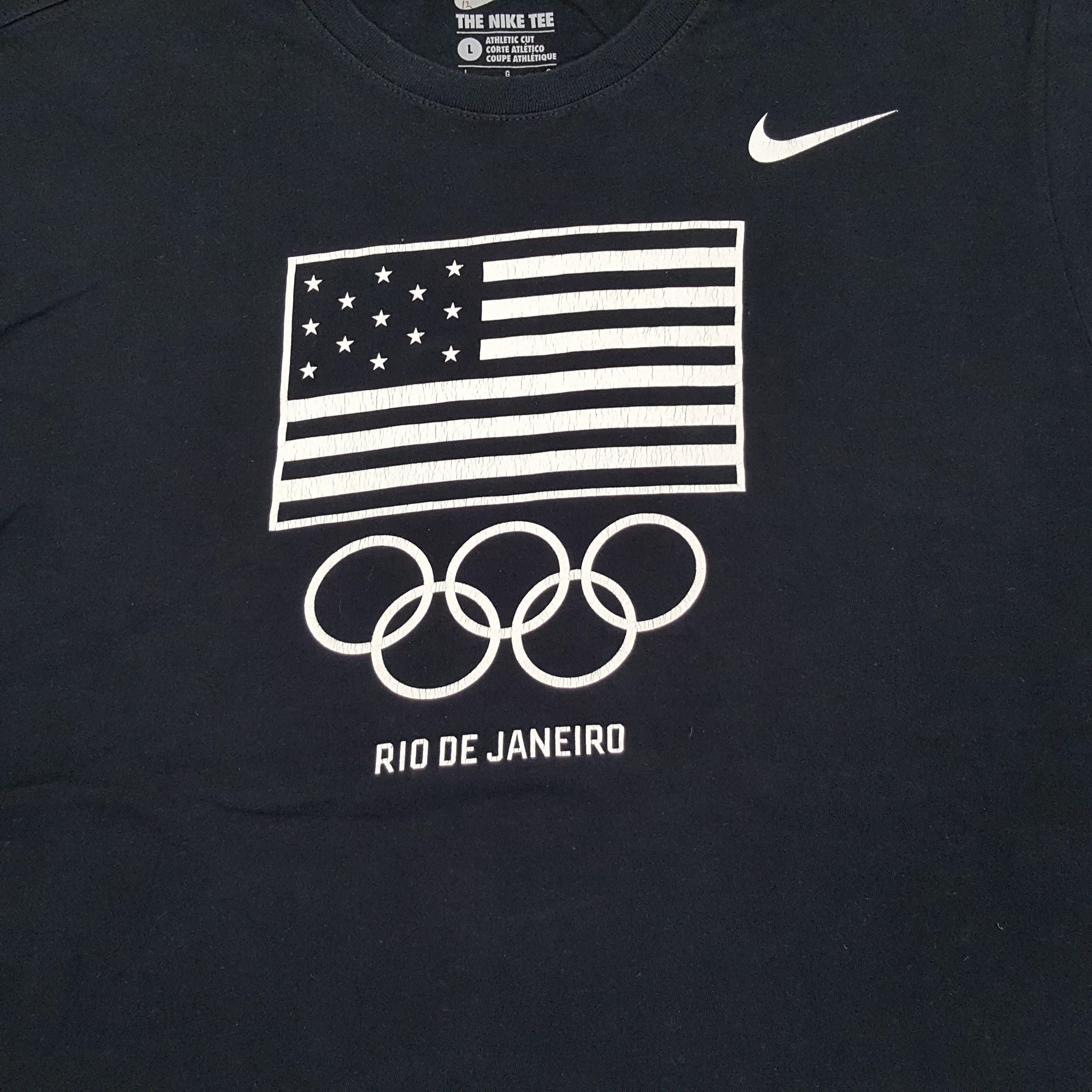 Nike × USA Olympics × Vintage Vintage NIKE Olympic Rio De Janeiro Sports T-shirt Size US L / EU 52-54 / 3 - 2 Thumbnail